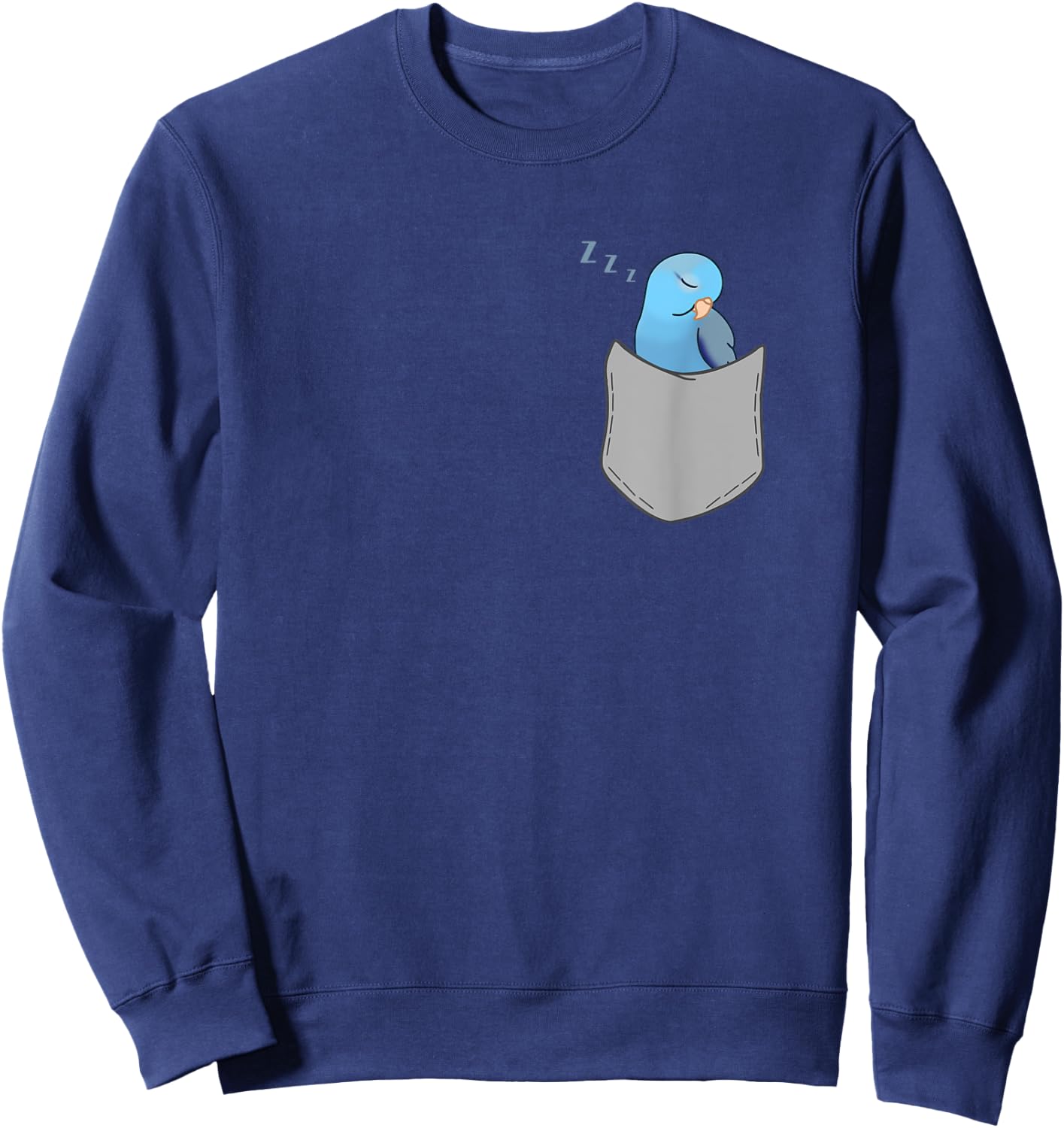 Fake Pocket Blue Parrotlet Sleep Fallow Parrotlet Birb memes Sweatshirt - Sweatshirt | Navy