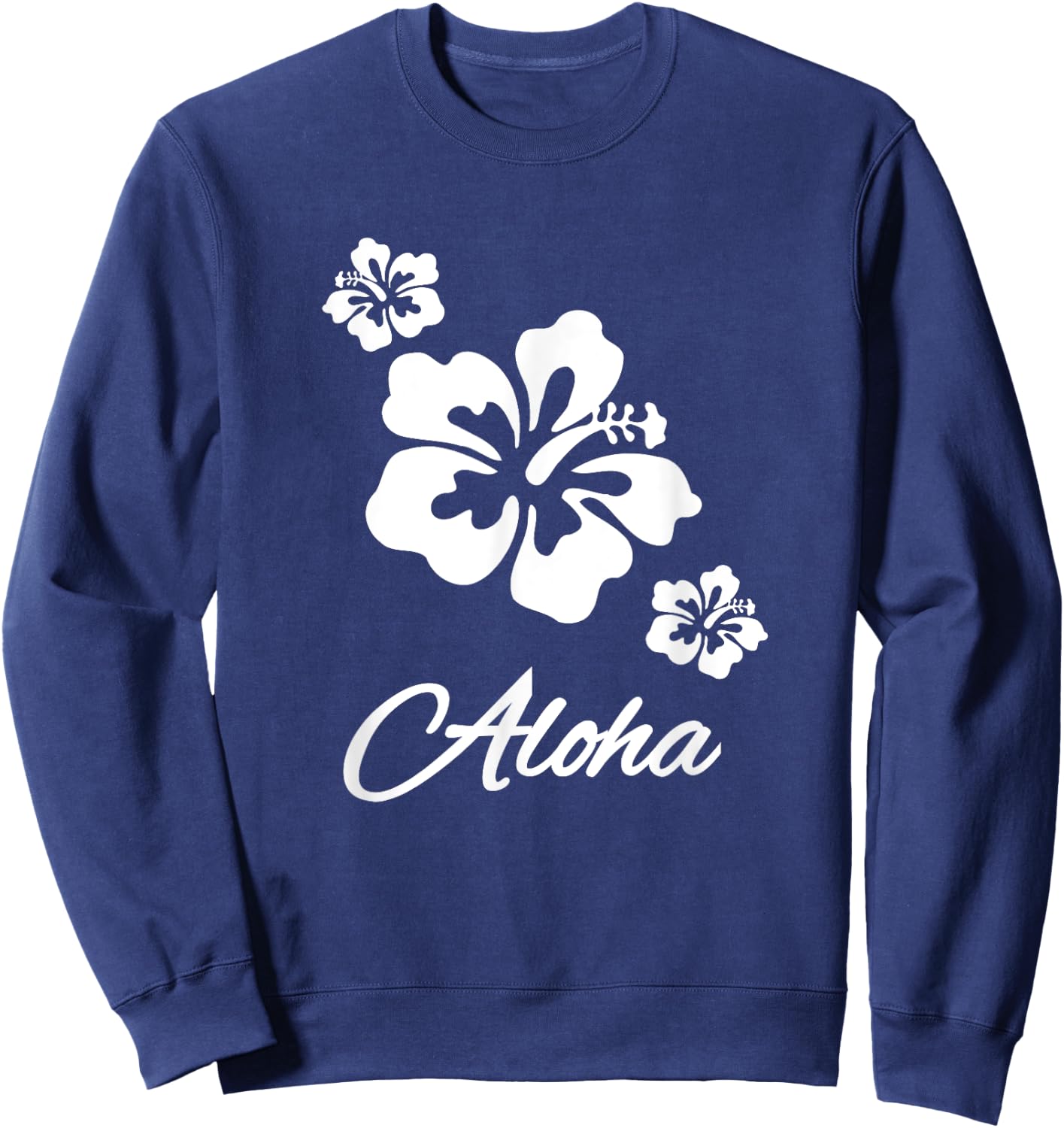 Aloha Hawaiian Islands Hibiscus Flower Hawaii Surf Surfer Sweatshirt - Sweatshirt | Navy