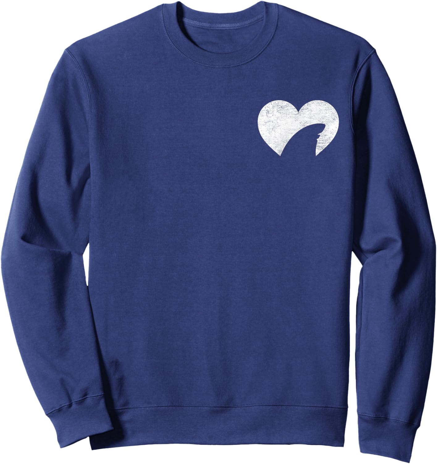 Pocket Heart Small Shark Fin Lover Week Marine Biology Ocean Sweatshirt - Sweatshirt | Navy
