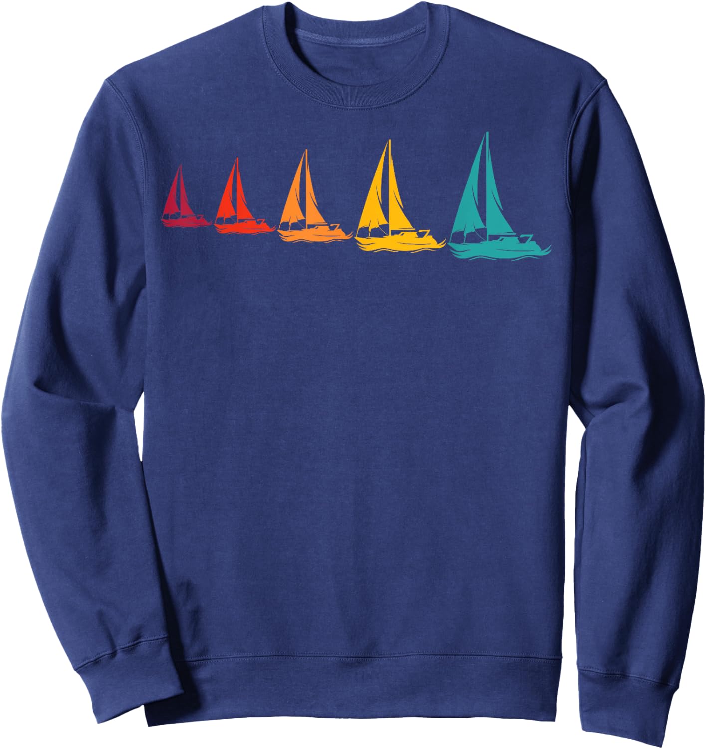 Sailboats Graphic For Sailors Retro Sailing Sweatshirt - Sweatshirt | Navy