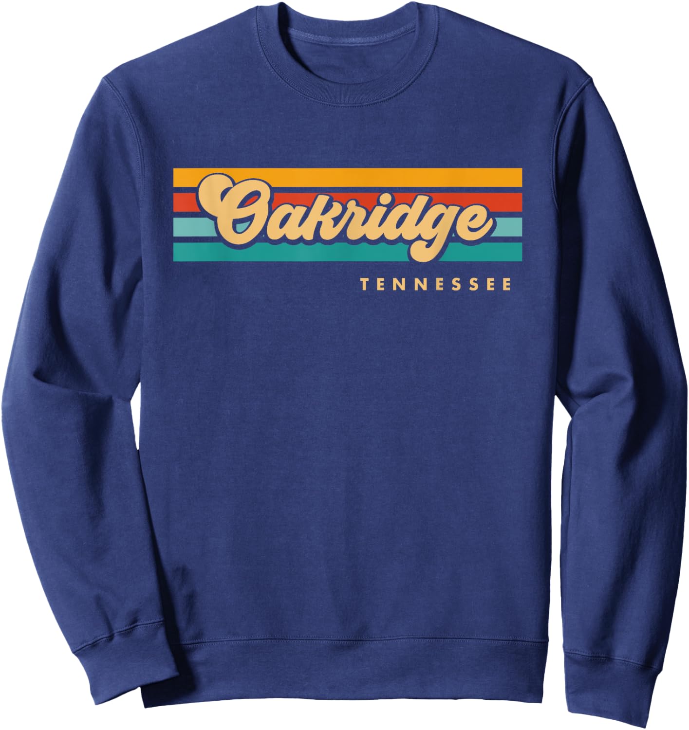 Vintage Sunset Stripes Oakridge, Tennessee Sweatshirt - Sweatshirt | Navy