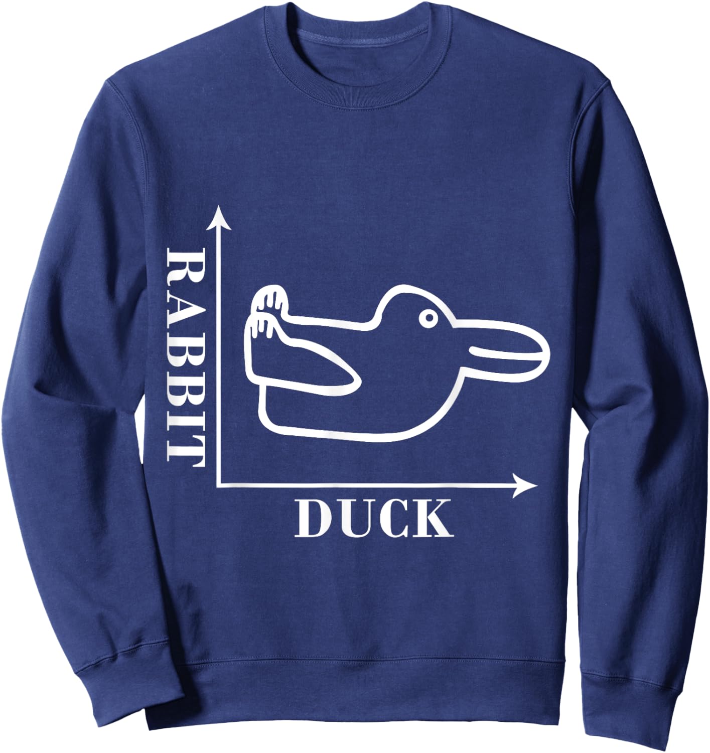 Philosophy Wittgenstein Rabbit Duck Illusion Sweatshirt - Sweatshirt | Navy