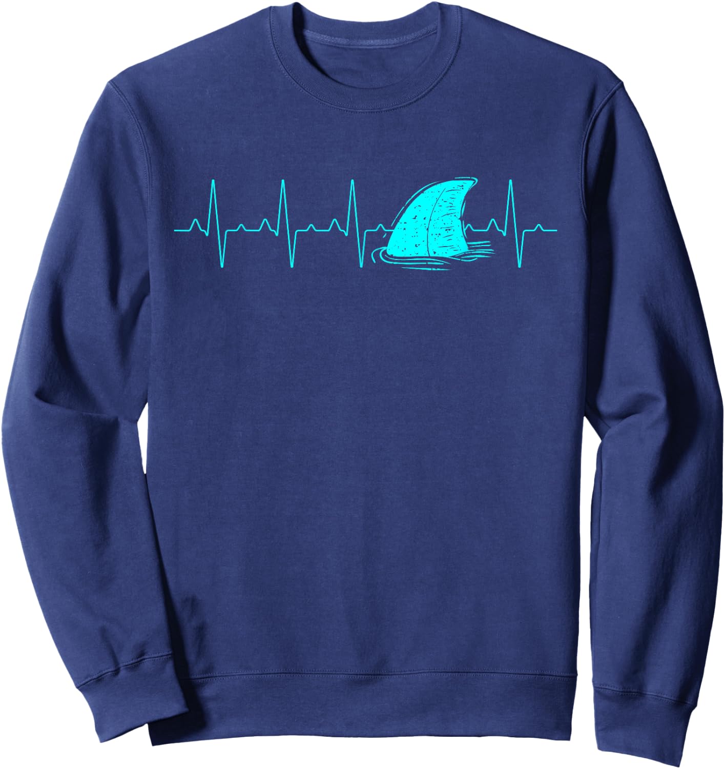Ocean Animal Heartbeat Shark Sweatshirt - Sweatshirt | Navy