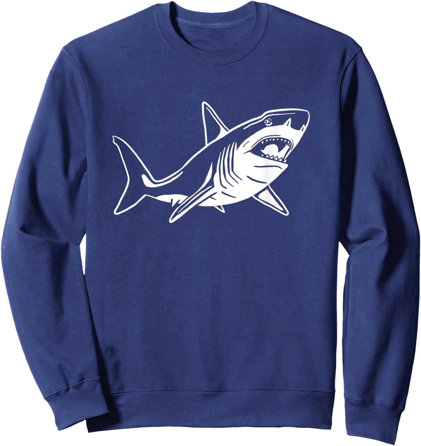 Shark Doodle Drawing / Shark Lover and Oceanic Life Fan Sweatshirt - Sweatshirt | Navy