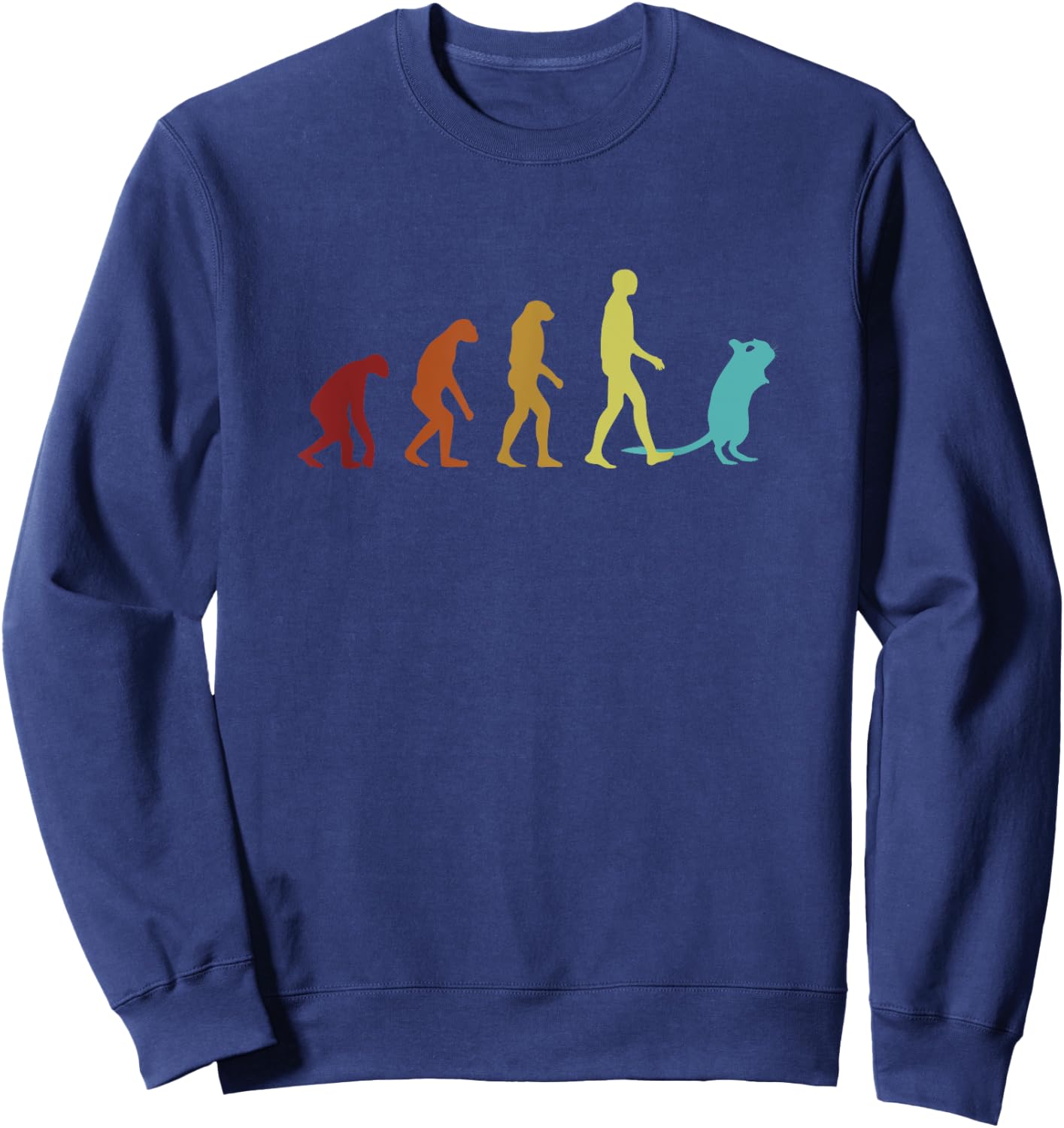 Degu Evolution Rodent Octodon Hystricomorpha Common Degu Sweatshirt - Sweatshirt | Navy