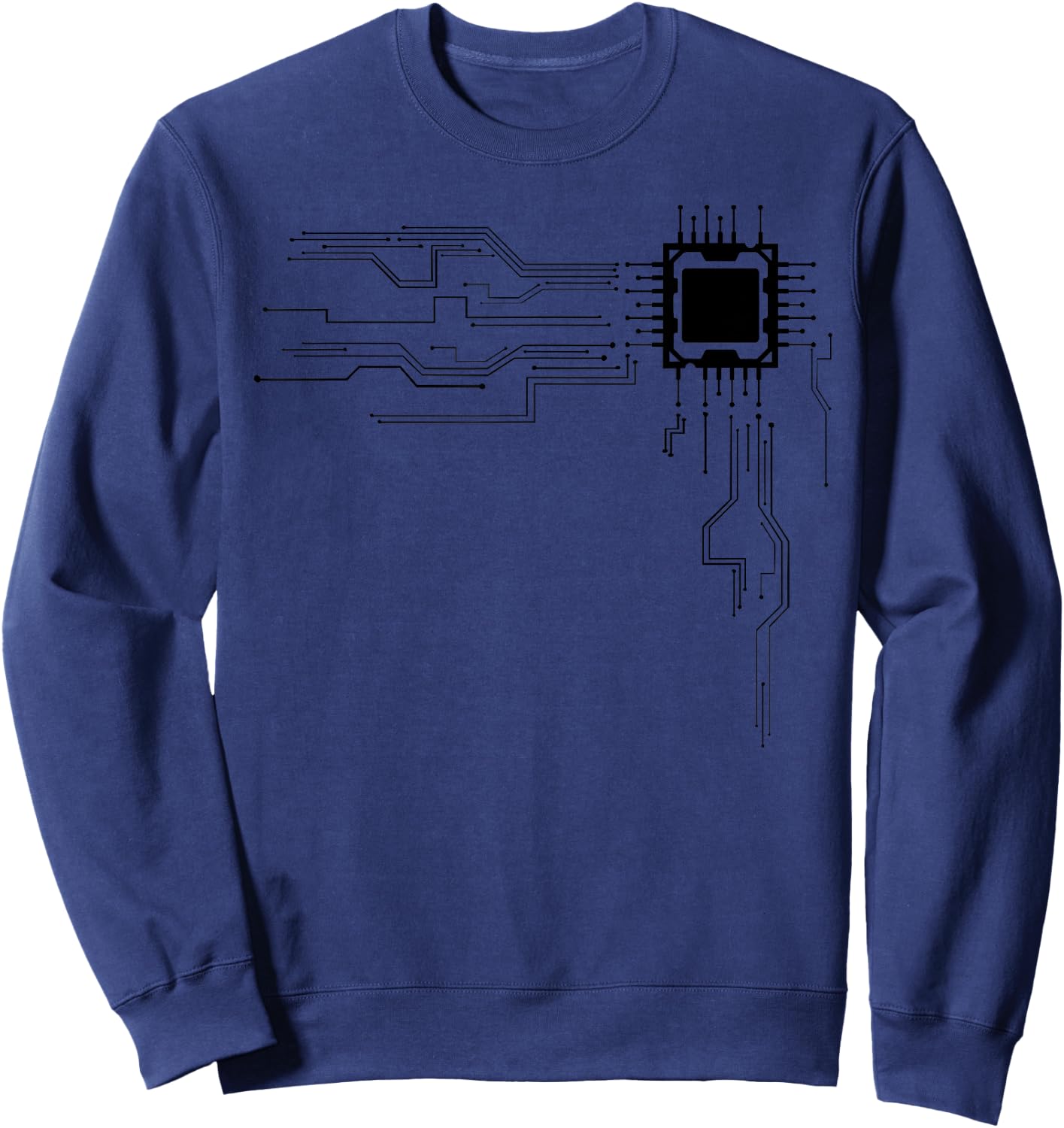 Funny Computer Geek Nerd Gift Cool Computer Core Circuit Sweatshirt - Sweatshirt | Navy