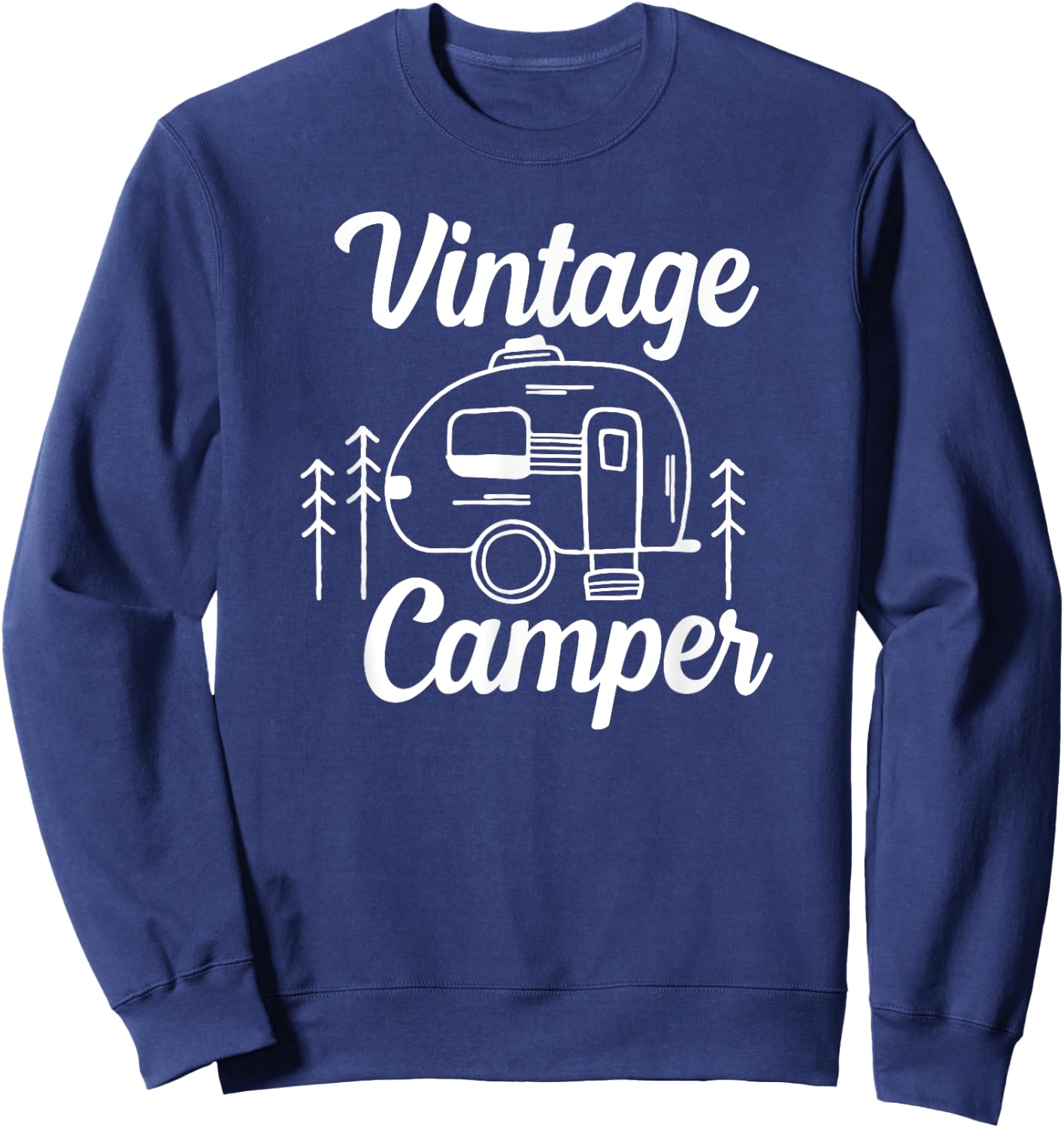 Vintage Camper - Funny Old People Design - Camping Theme Sweatshirt - Sweatshirt | Navy