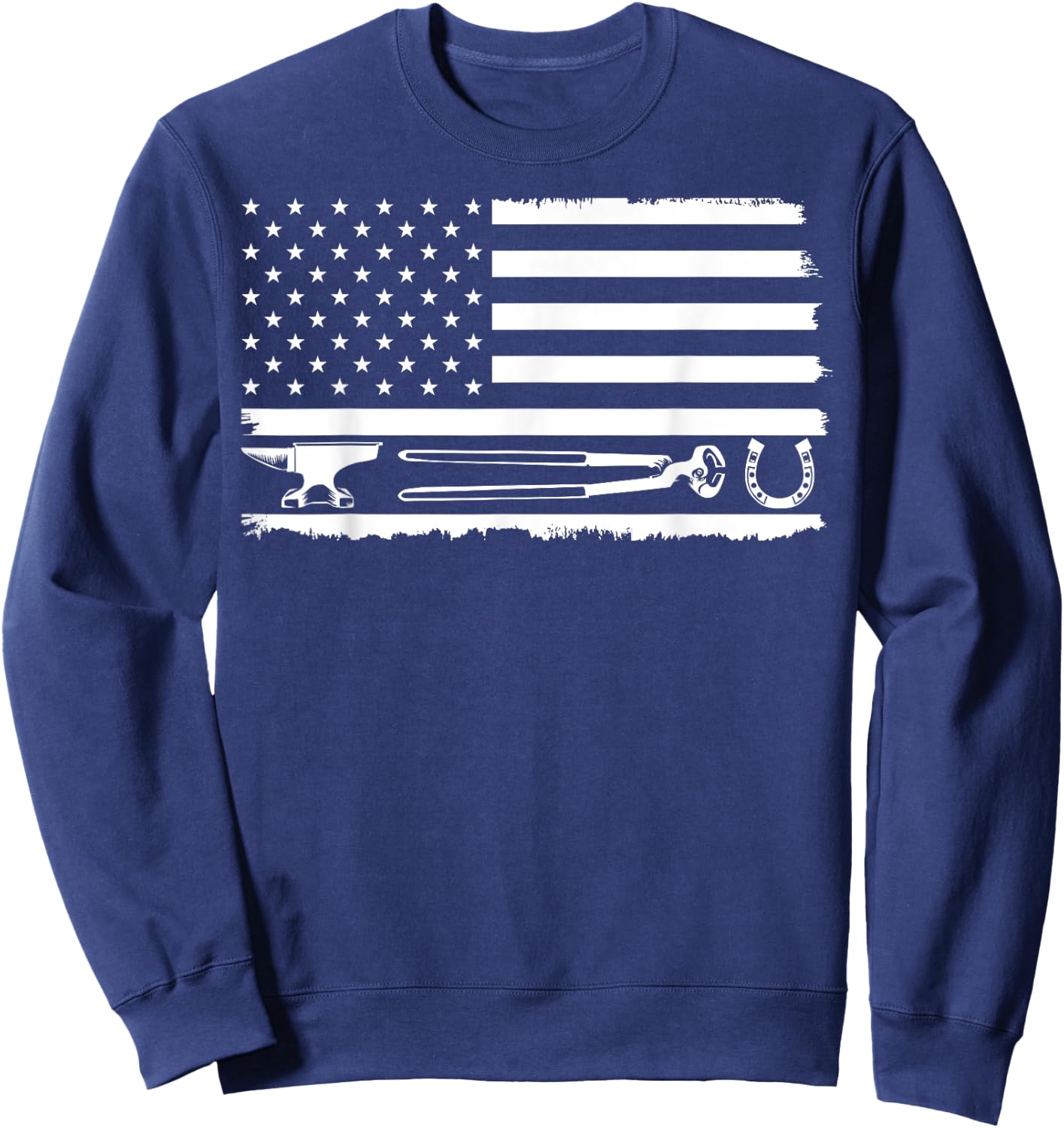Funny Farrier Gift Cool Farrier Tools American Flag Sweatshirt - Sweatshirt | Navy