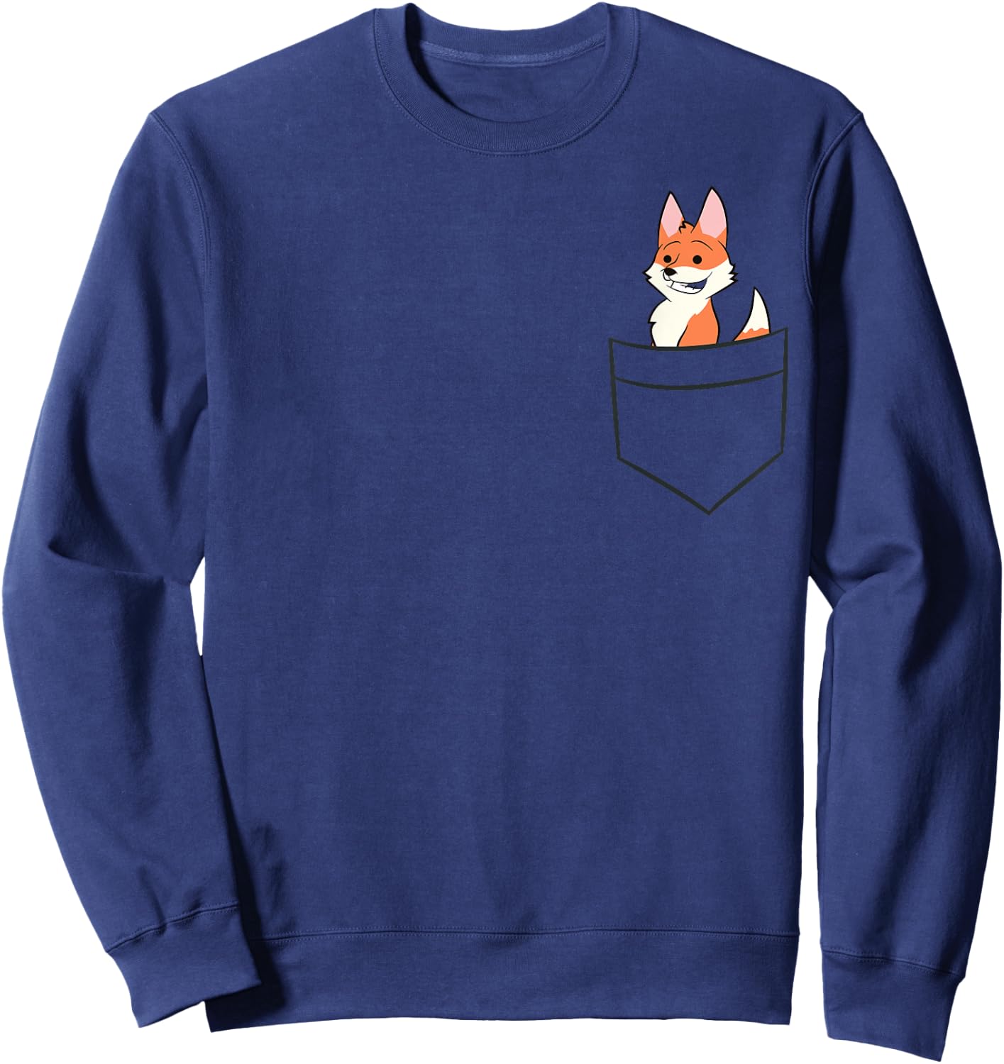Fox Gifts For Fox Lovers Cute Baby Pocket Fox Sweatshirt - Sweatshirt | Navy