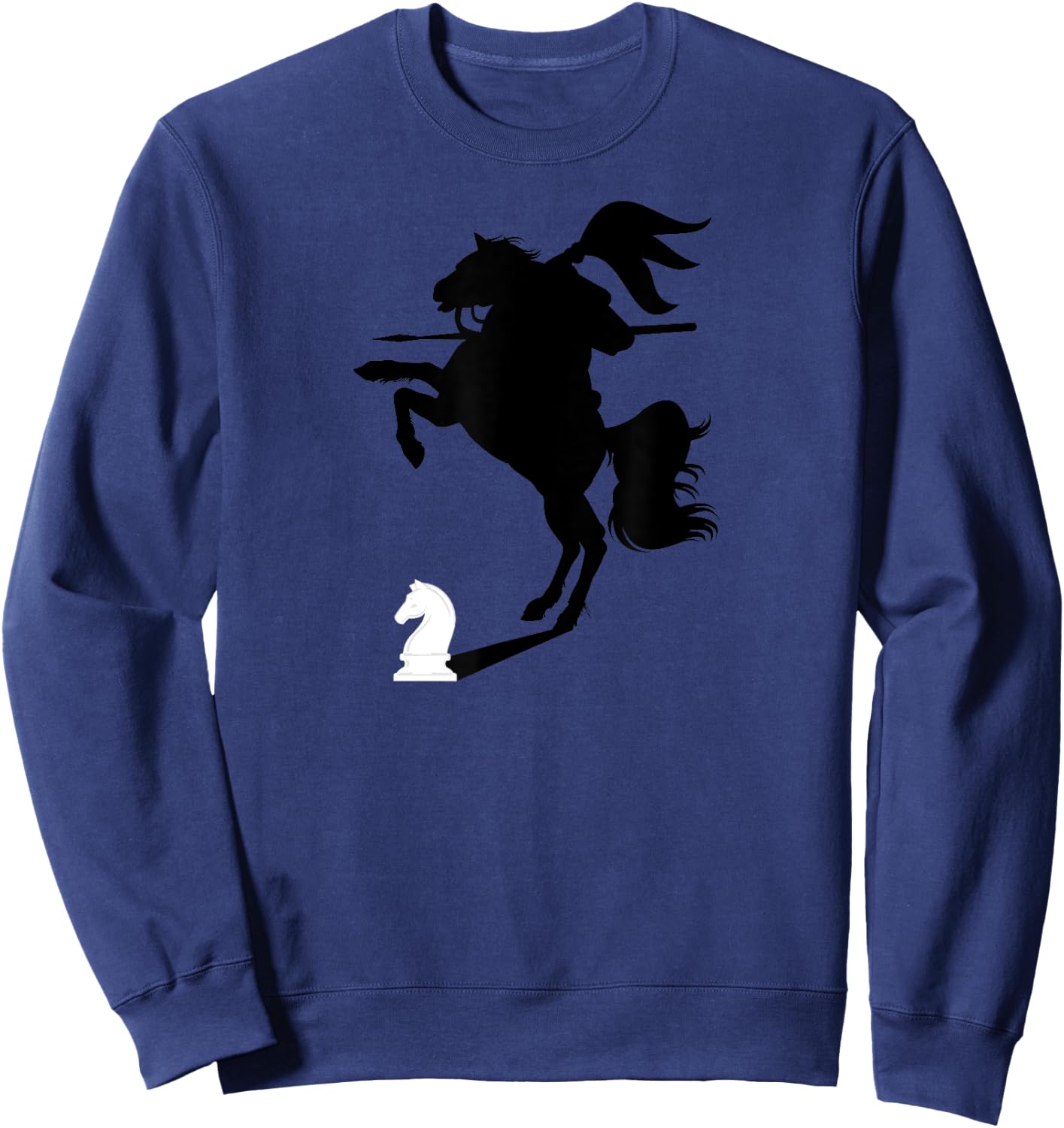 Chess Knight With Shadow of Knight on a Horse Chess Lover Sweatshirt - Sweatshirt | Navy