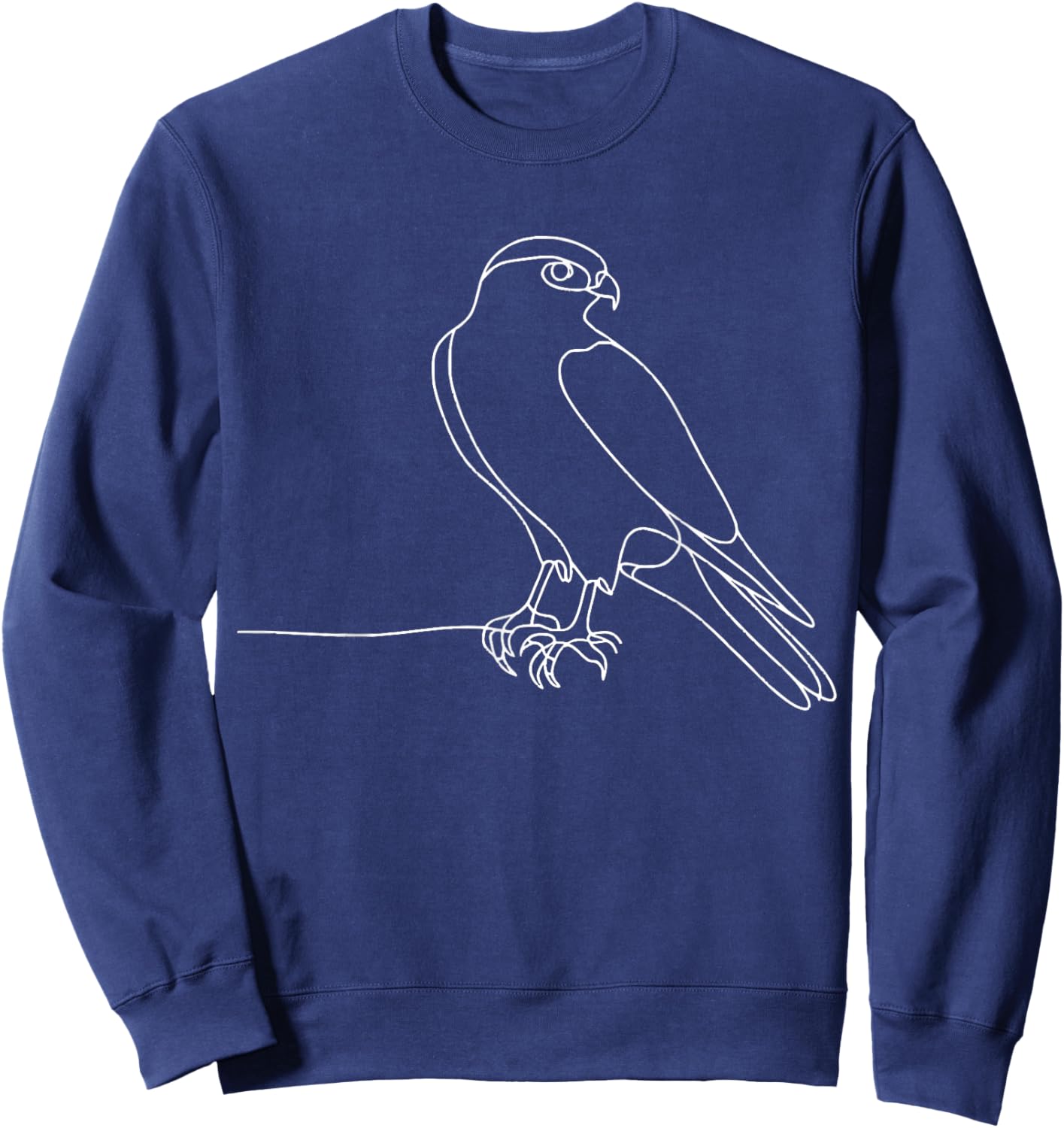 Line Art Bird & Ornithologist Cooper'S Hawk Sweatshirt - Sweatshirt | Navy