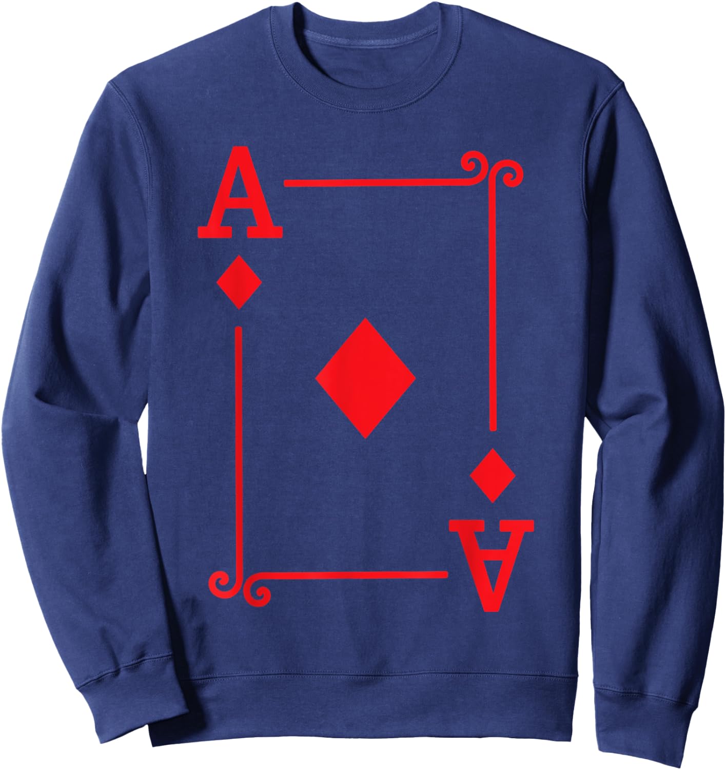 Playing Cards - Matching Diamonds Card Suits - Ace Card Sweatshirt - Sweatshirt | Navy
