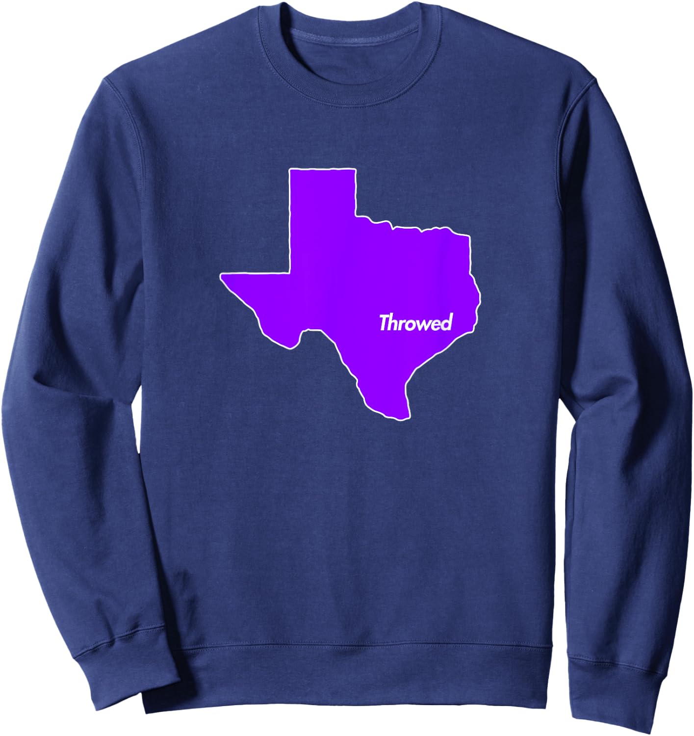 Throwed Houston Purple Texas State TX Lean Screw Chopped Sweatshirt - Sweatshirt | Navy