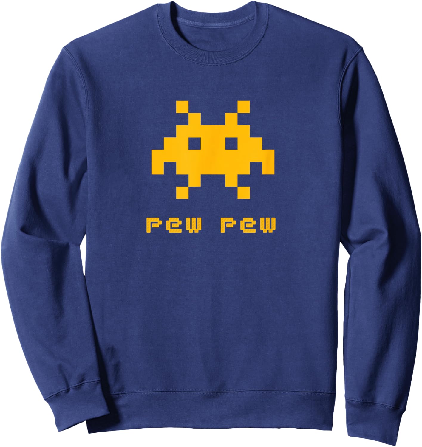 Alien Invaders Pew Pew Space 8-bit Retro Video Game Gift Sweatshirt - Sweatshirt | Navy