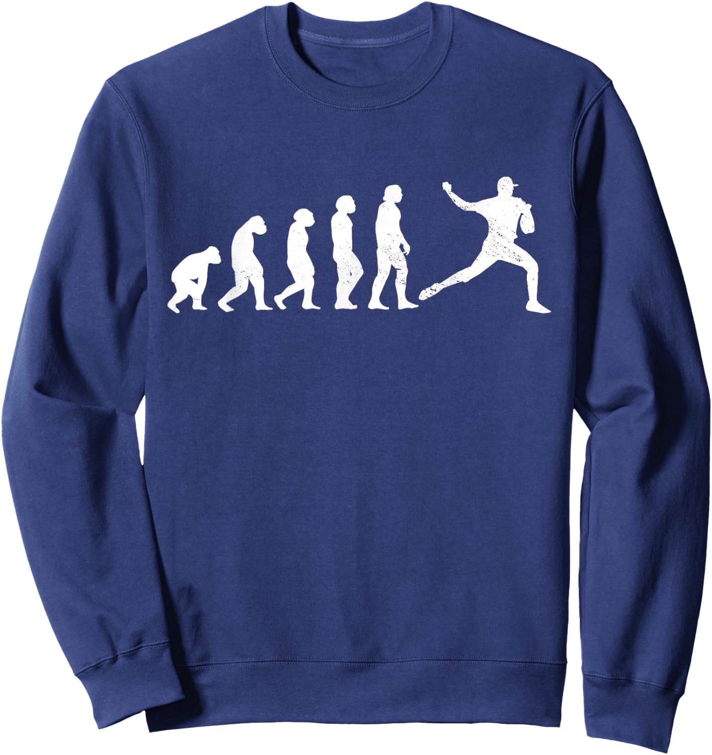 Pitcher Evolution Hobby Profession Monkey Ape Baseball Sweatshirt - Sweatshirt | Navy