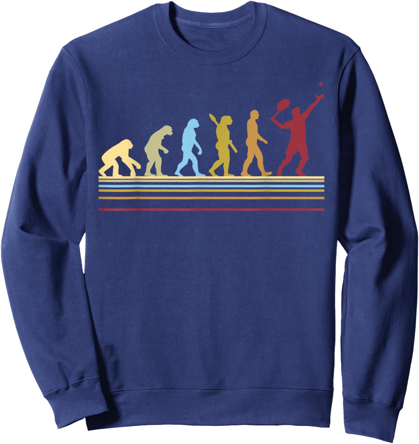 Tennis Player Retro Sport Evolution Sweatshirt - Sweatshirt | Navy