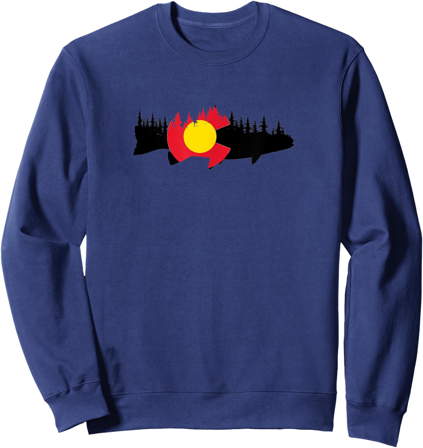 Colorado Fishing Graphic Design Sweatshirt - Sweatshirt | Navy