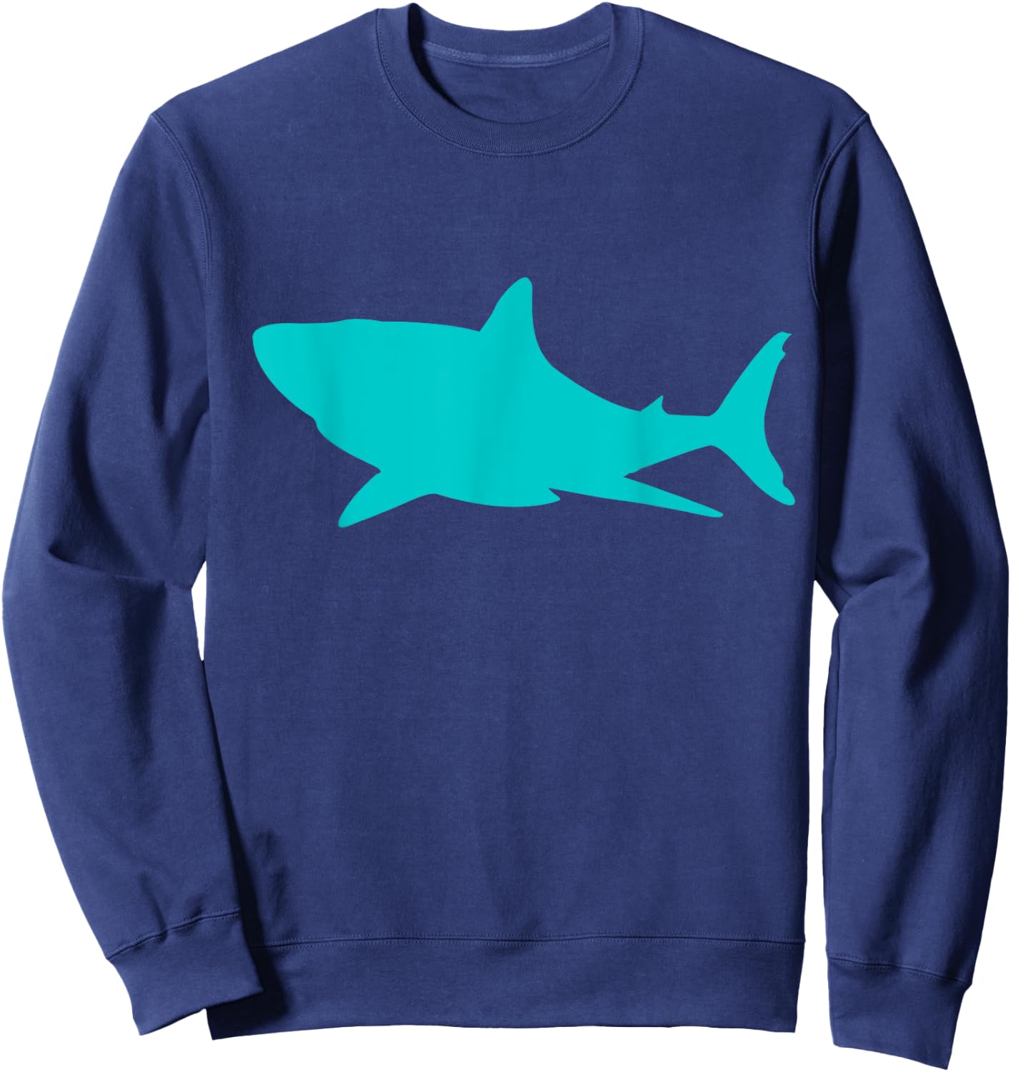 Teal Shark Lover Marine Graphic Sweatshirt - Sweatshirt | Navy