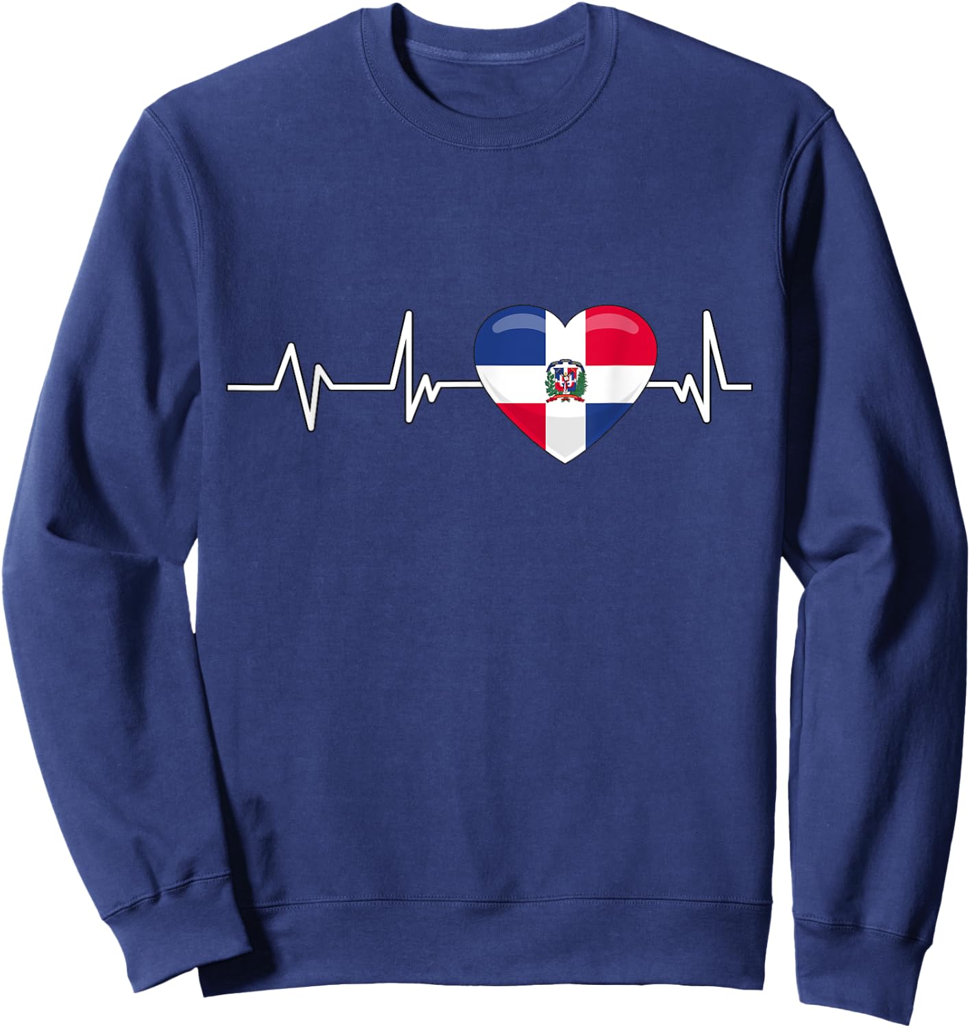 Dominican Republic Heartbeat Gift Dominican Republic Sweatshirt - Sweatshirt | Navy