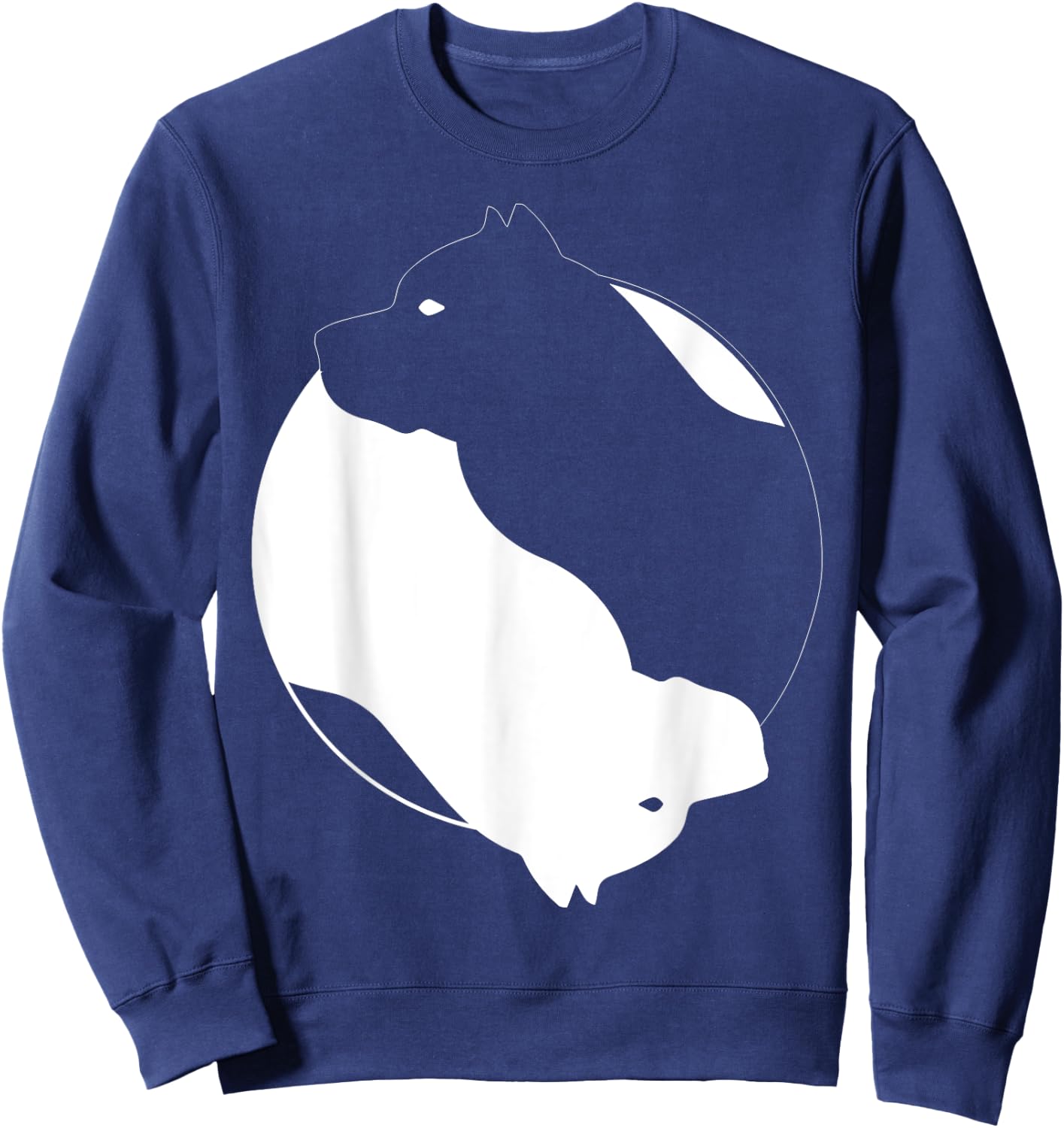Yin Yang Pitbull Funny Pittie Symbol Zen Meditation Sweatshirt - Sweatshirt | Navy