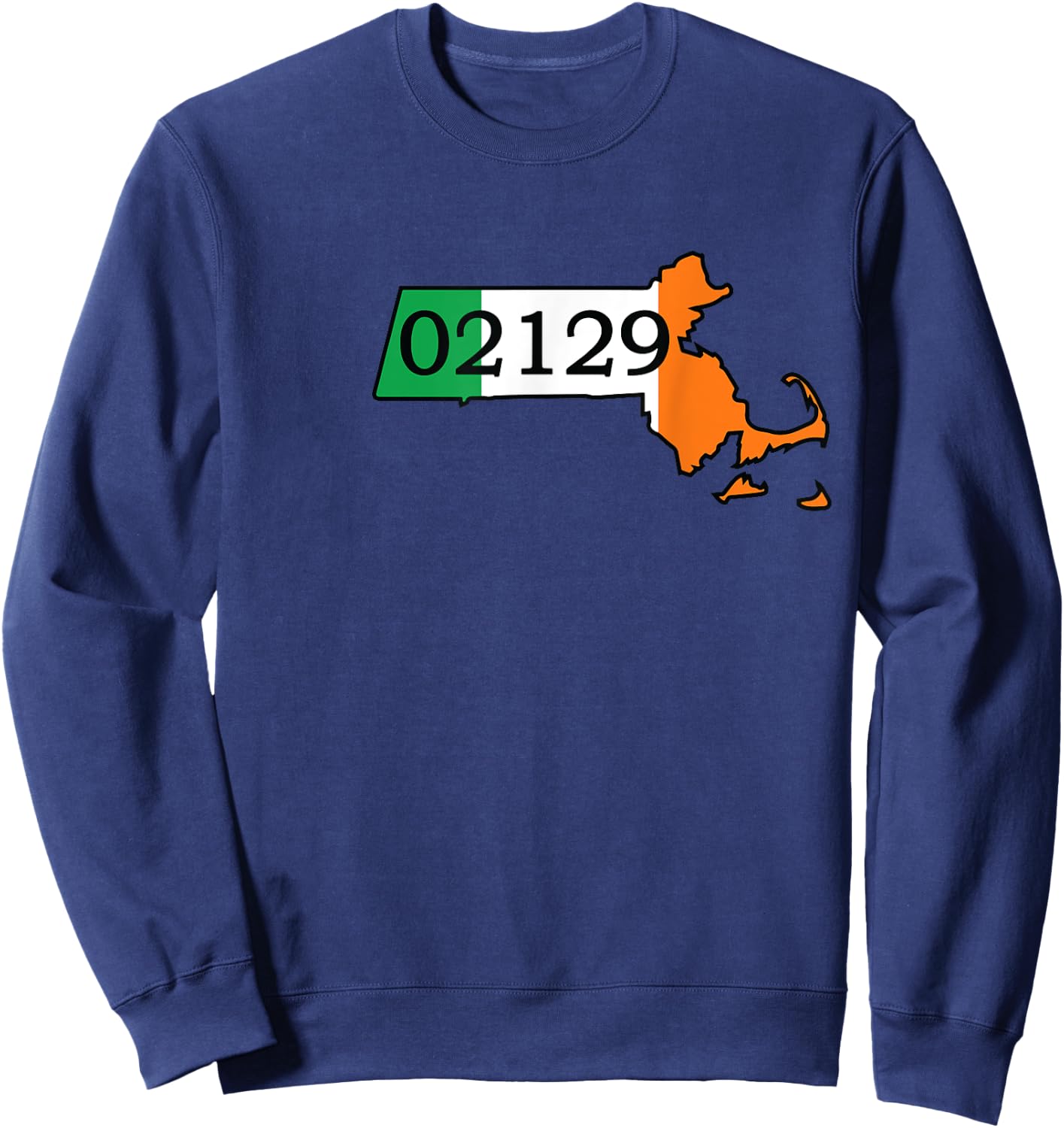 Charlestown 02129 Irish Flag Sweatshirt - Sweatshirt | Navy