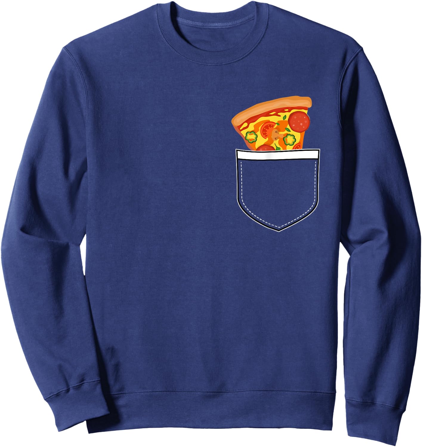 Funny Front Pocket with Pizza Slice Foodie Pizza Lover Gift Sweatshirt - Sweatshirt | Navy