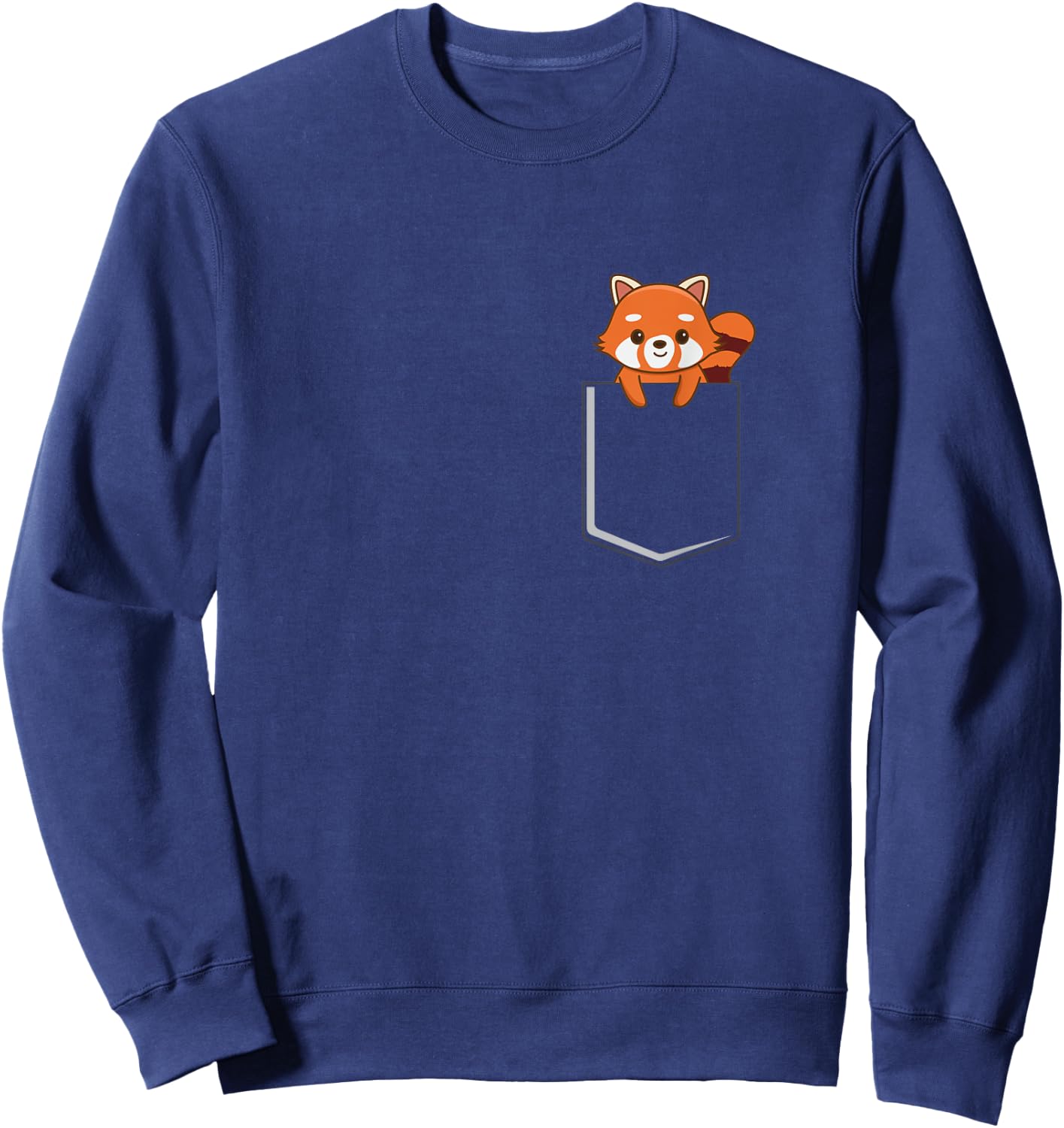 Red Panda In A Pocket Cute Love Red Panda Pocket Sweatshirt - Sweatshirt | Navy