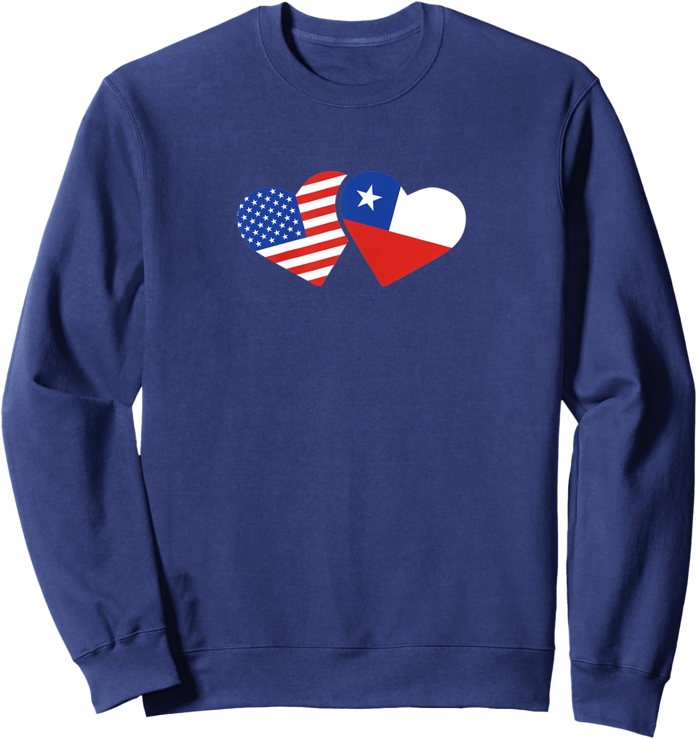 USA Chile Flag T Shirt Hearts Chileans American Love Cute Sweatshirt - Sweatshirt | Navy