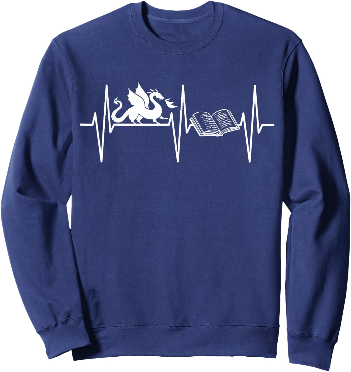 Book Dragon Shirt Funny Book Lover Fantasy Dragon Lover Sweatshirt - Sweatshirt | Navy