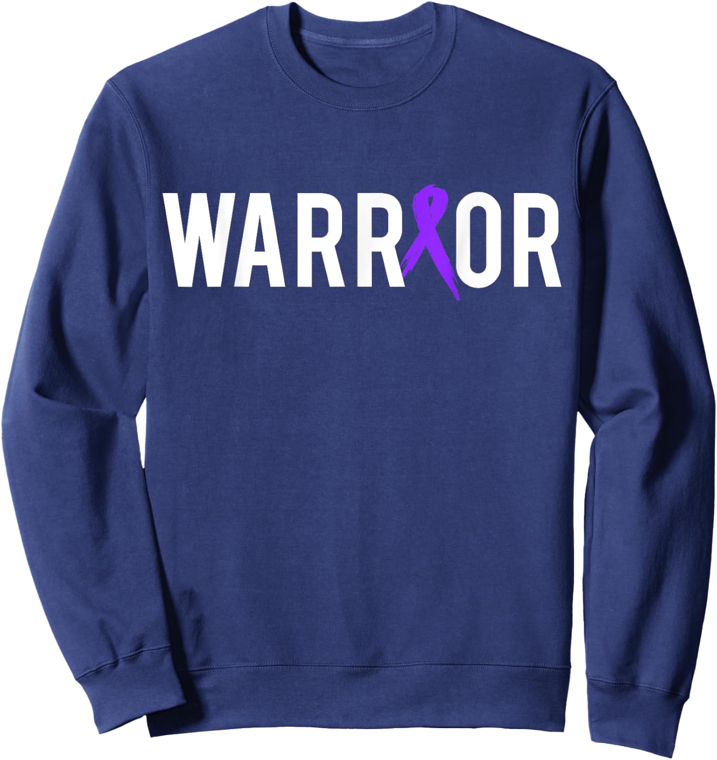 Pancreatic Cancer Warrior Design Gift Cancer Awareness Sweatshirt - Sweatshirt | Navy