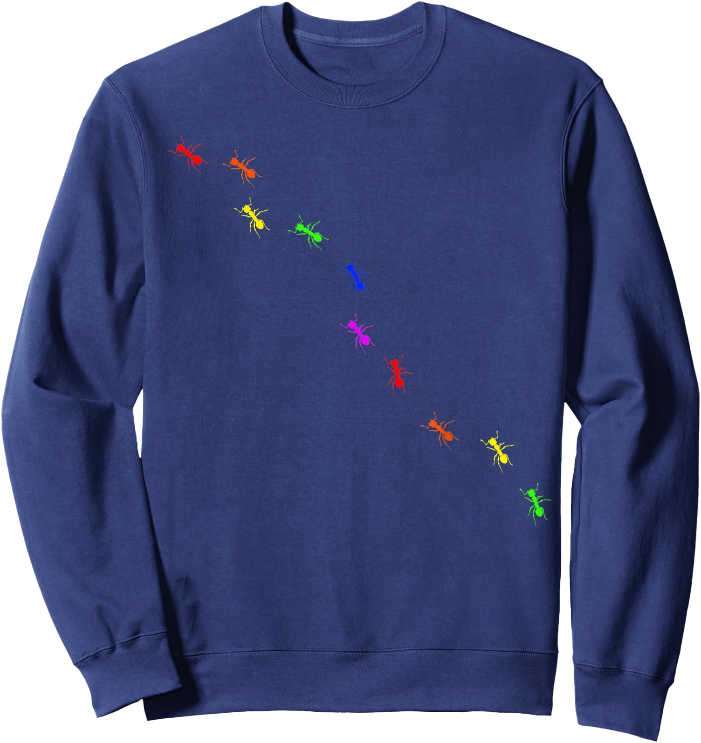 Rainbow Ants Marching Bug Insect Sweatshirt - Sweatshirt | Navy