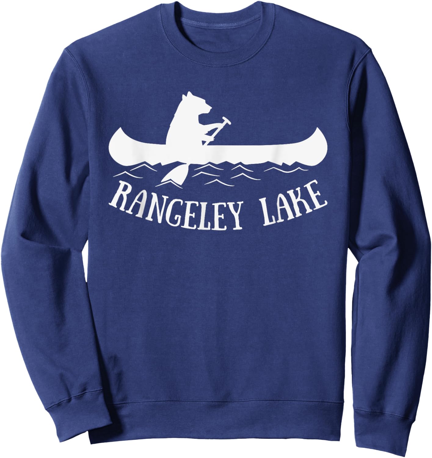 Rangeley Lake Maine Bear Canoe Gift Sweatshirt - Sweatshirt | Navy