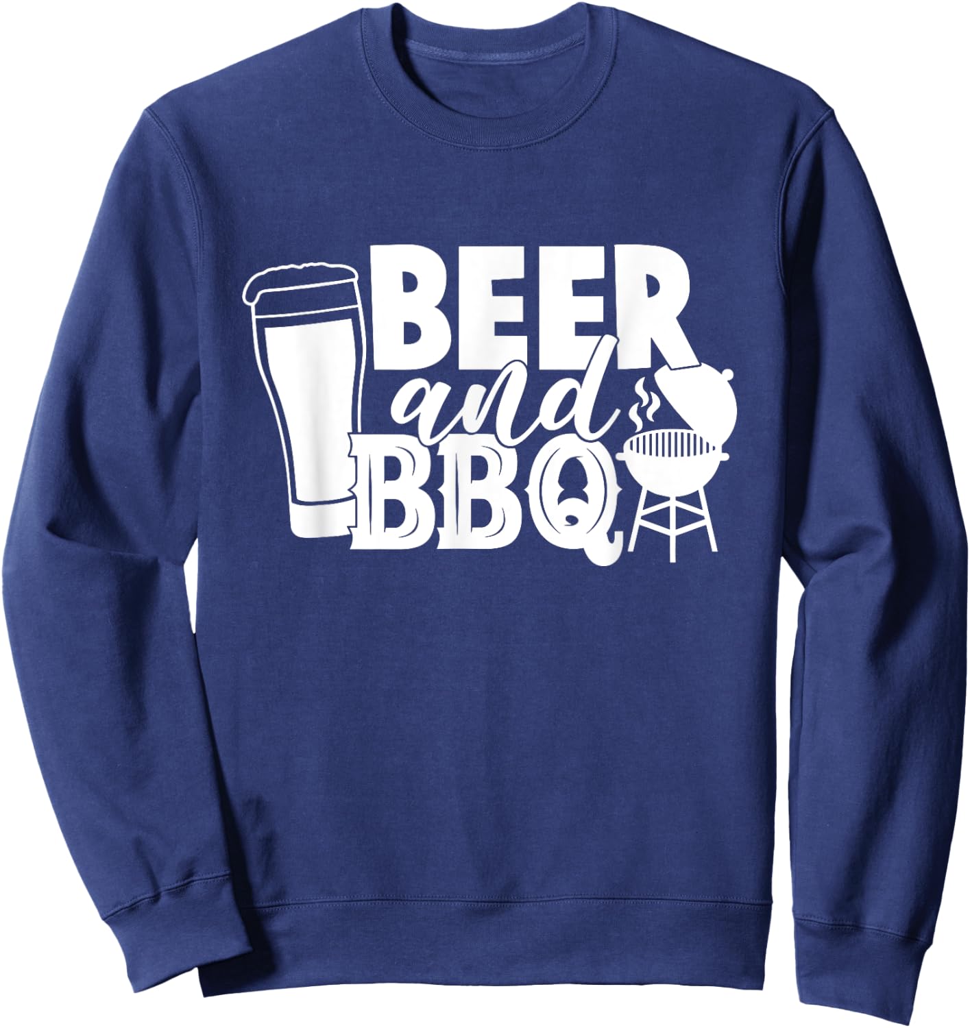 BBQ and Beer. The best summer combination. Cold Beer Hot BBQ Sweatshirt - Sweatshirt | Navy
