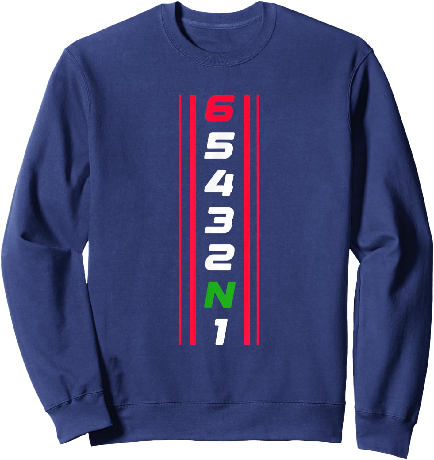 65432N1 Motorcycle Gear Shift Biker Motorcyclist Sweatshirt - Sweatshirt | Navy