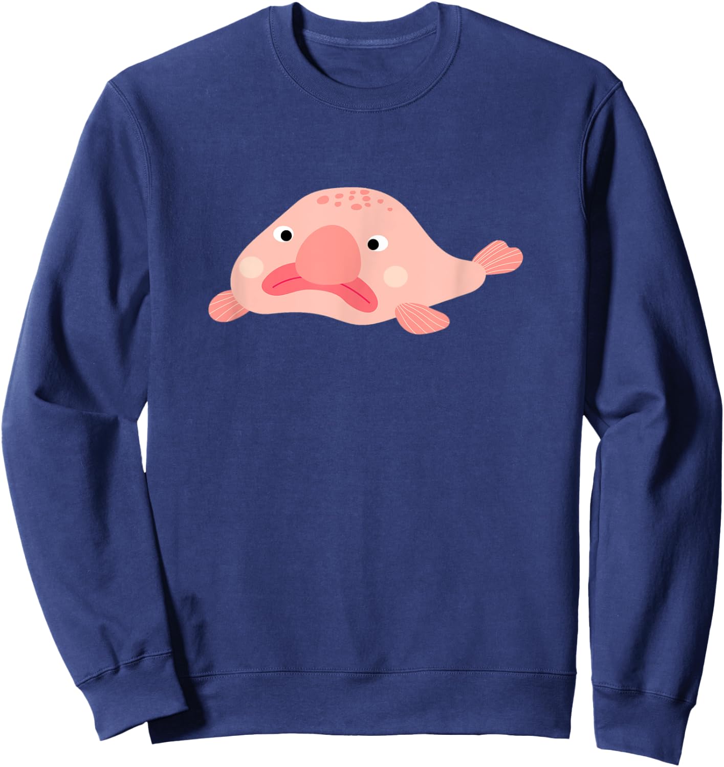 Funny Blobfish - Pink Blob Fish Sweatshirt - Sweatshirt | Navy