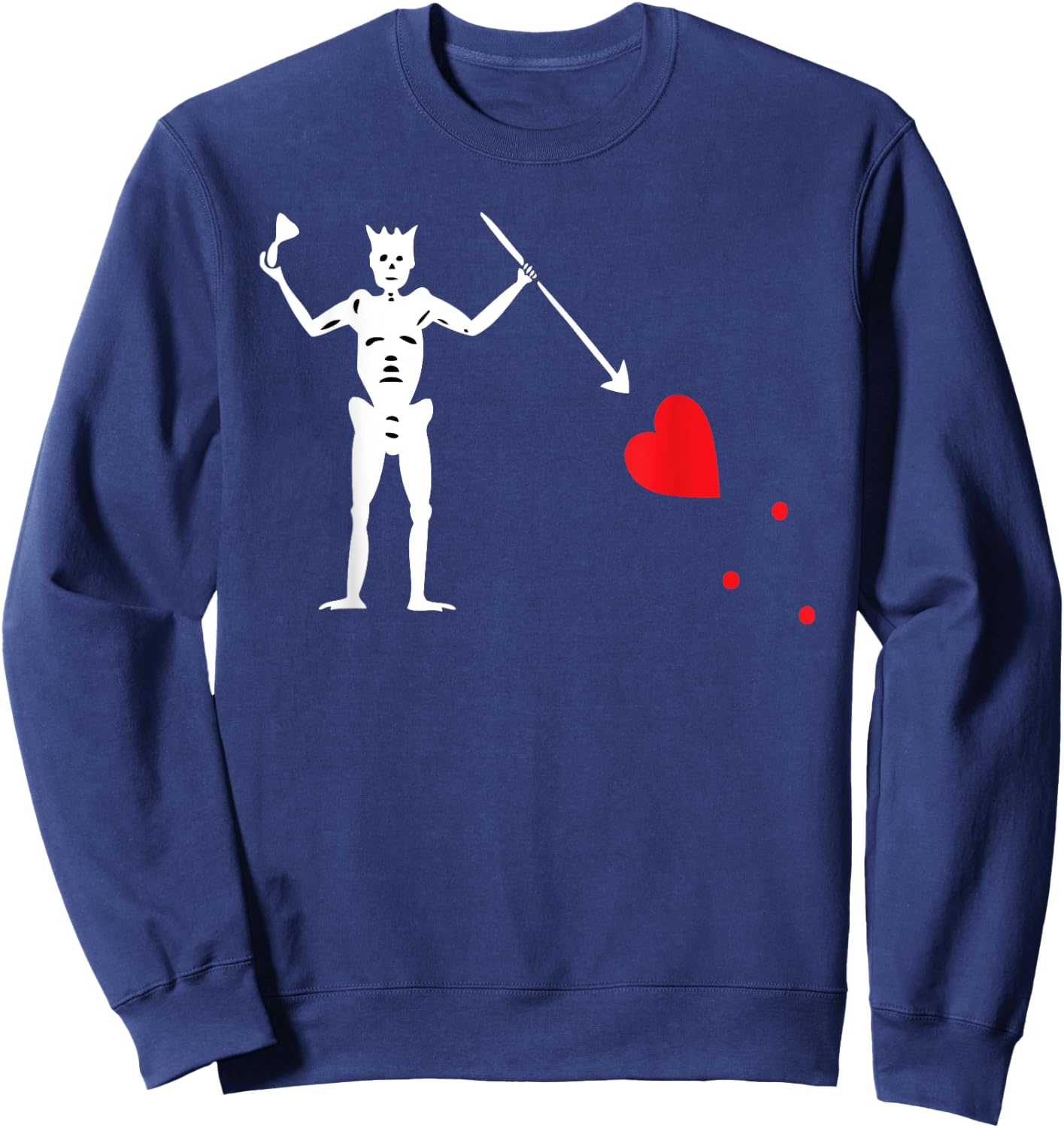 Teerific Teez: PIRATE FLAG (BLACK BEARD) Sweatshirt - Sweatshirt | Navy