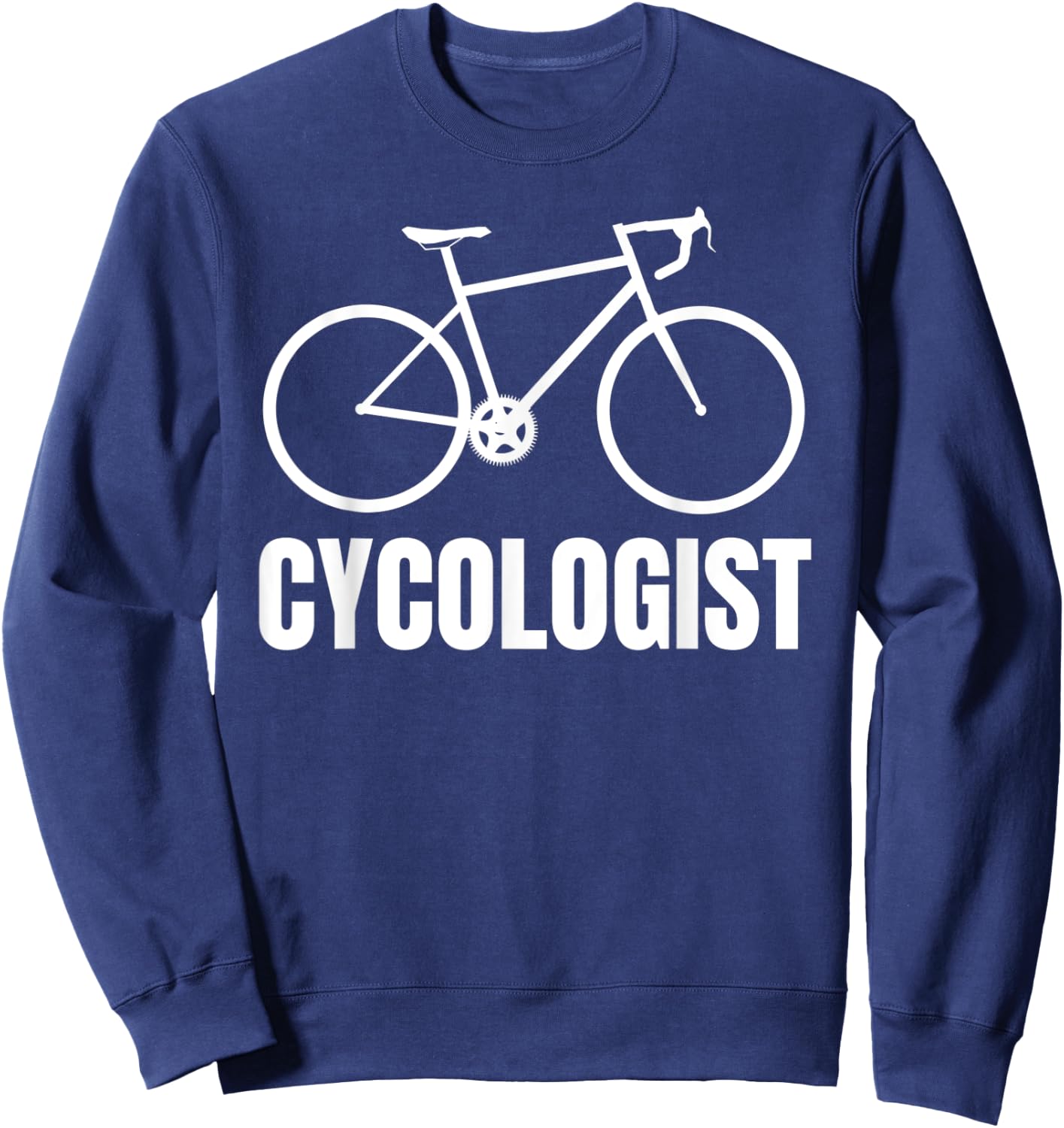 Cycologist Funny Bicycle Bike Gift Short Sleeve Sweatshirt - Sweatshirt | Navy