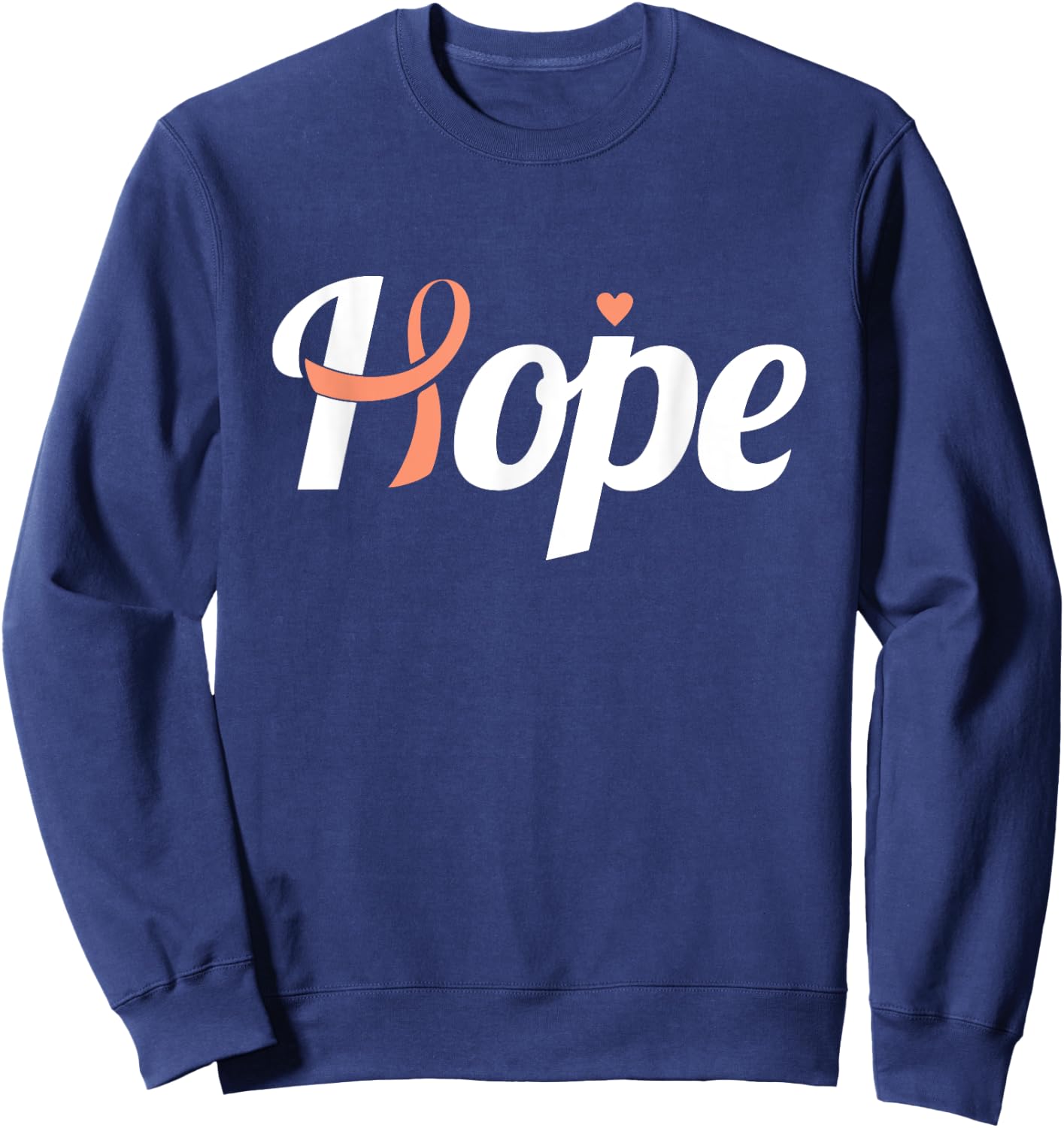 Endometrial Cancer Hope Uterine Cancer Ribbon Awareness Sweatshirt - Sweatshirt | Navy