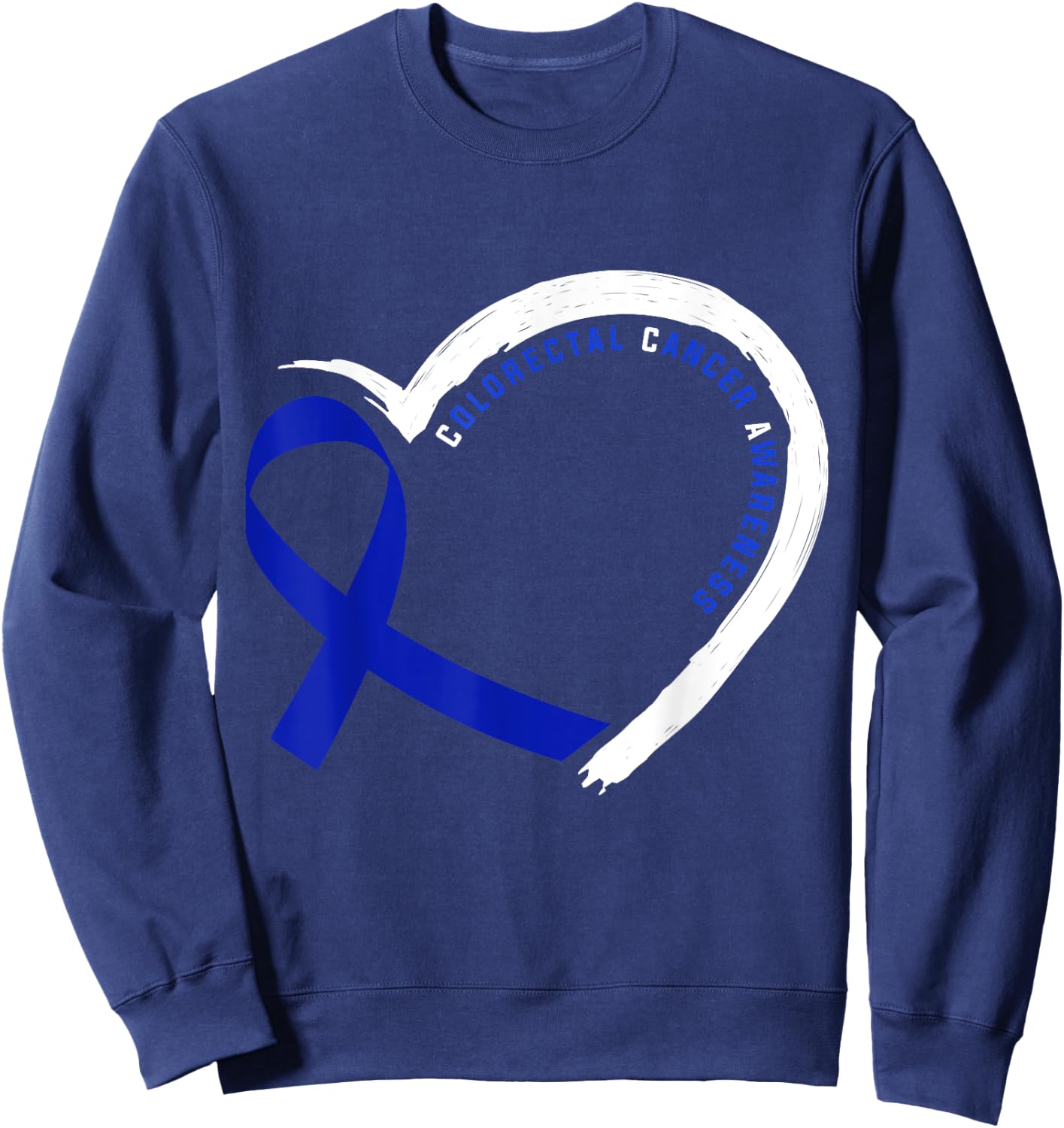 Colorectal Cancer Awareness Gift -Adults Cancer Awareness Black Small Classic Fit Short Sleeve Sweatshirt - Sweatshirt | Navy