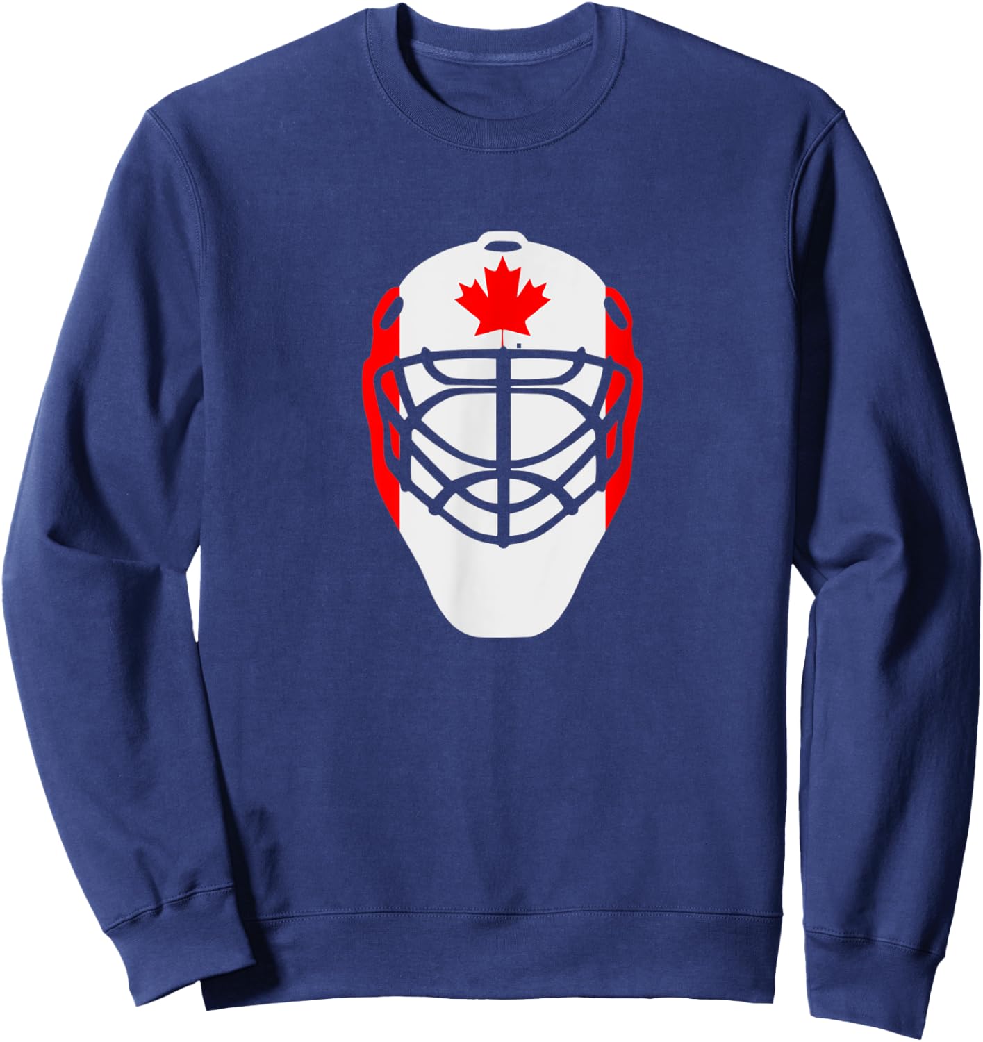 Men Novelty Ice Hockey Goalie Mask Canada Flag Style Sweatshirt - Sweatshirt | Navy