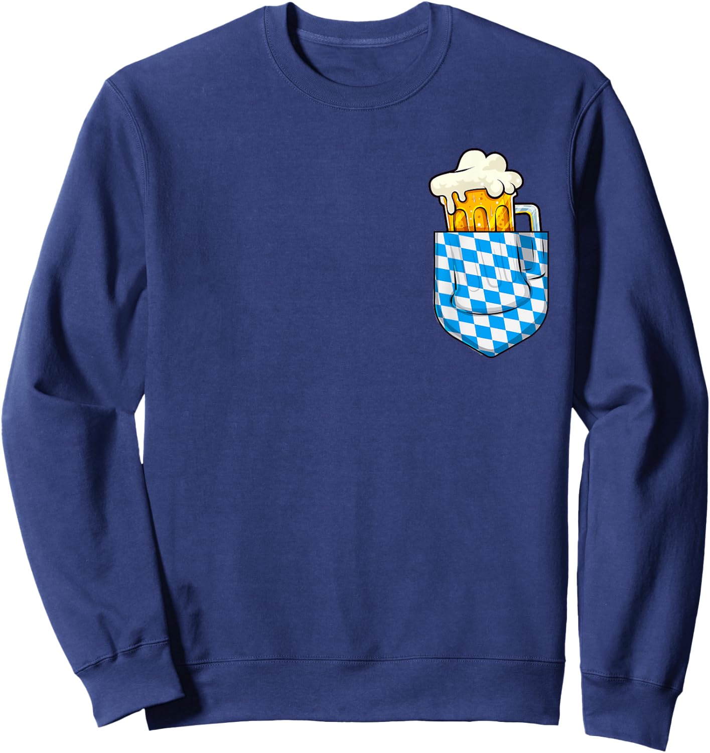 Oktoberfest Pocket Bavarian Beer Prost German Funny German Sweatshirt - Sweatshirt | Navy