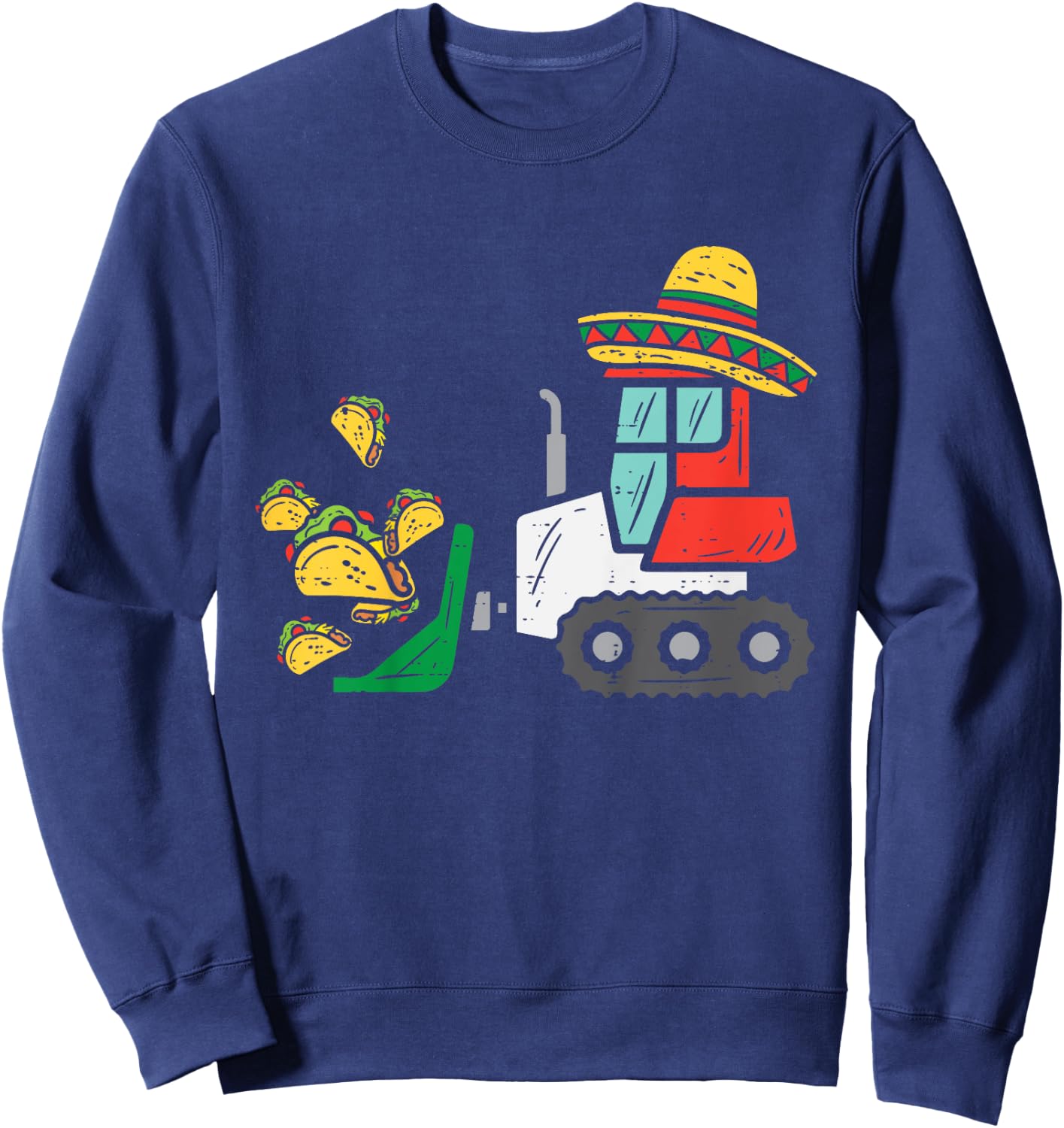 Kids Loads Of Tacos Bulldozer Cinco De Mayo Kid Baby Boys Toddler Sweatshirt - Sweatshirt | Navy