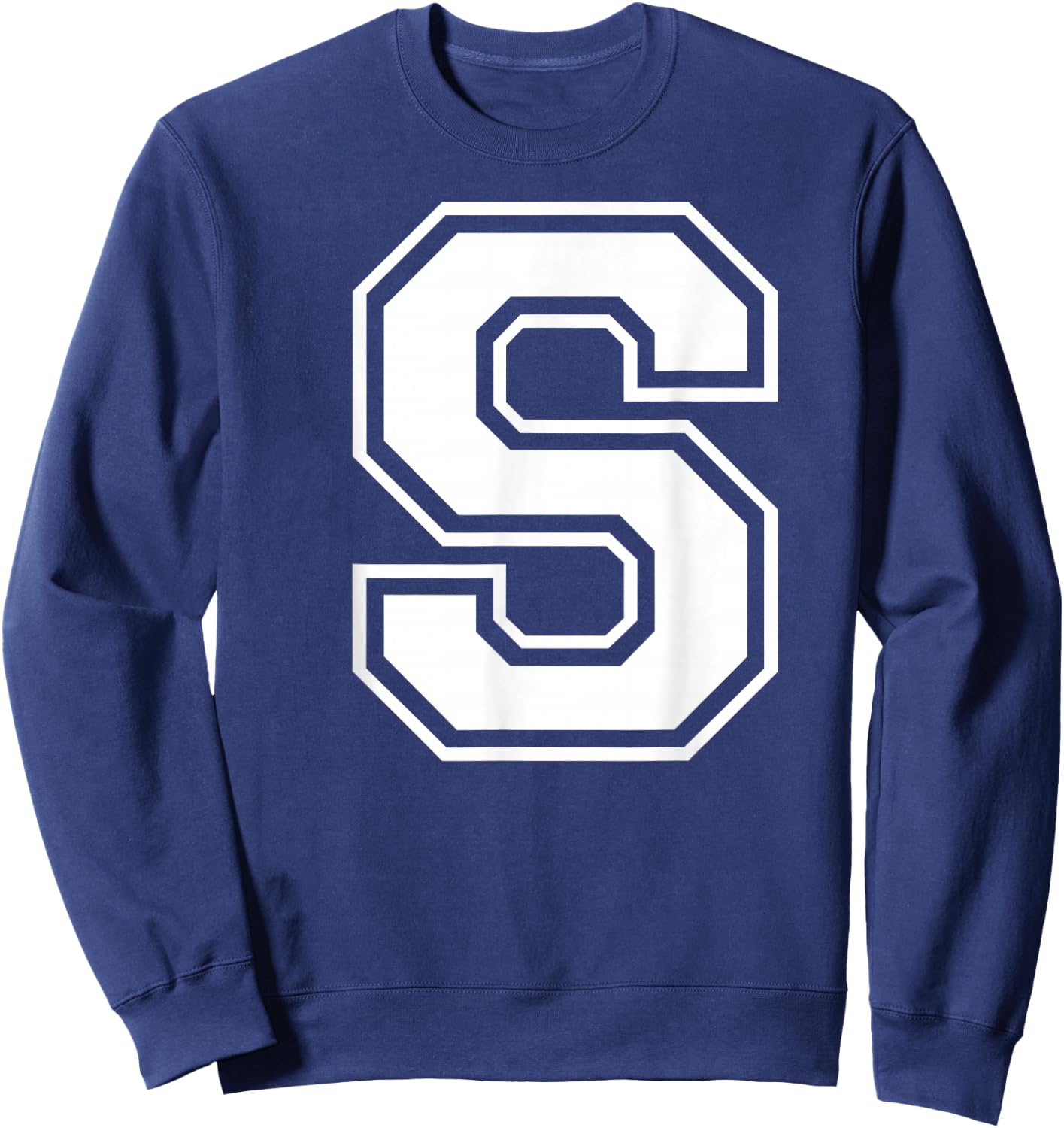 Letter S Capital Alphabet College Varsity Monogram Club Sweatshirt - Sweatshirt | Navy