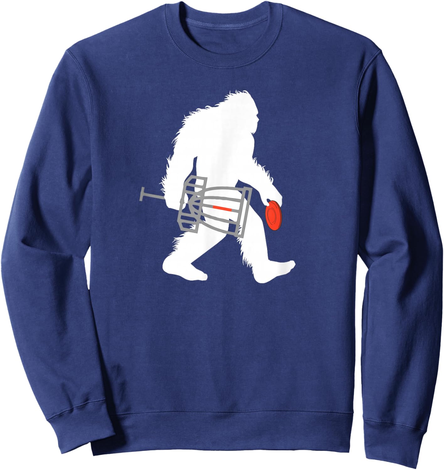 Bigfoot Disc Golf Cryptid Sasquatch Disc Golfer Sweatshirt - Sweatshirt | Navy