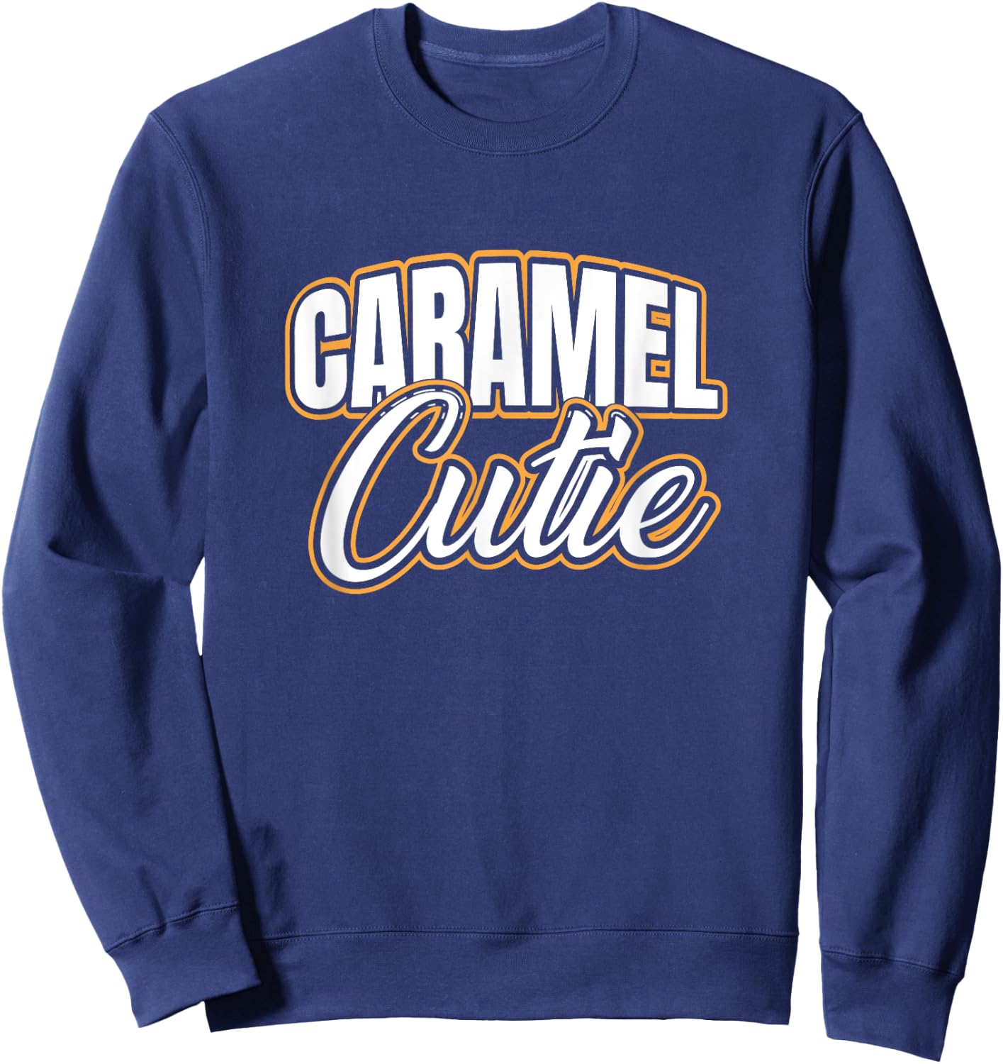Caramel Cutie Curly Coily Curvy Caramel Cute Natural Hair Sweatshirt - Sweatshirt | Navy