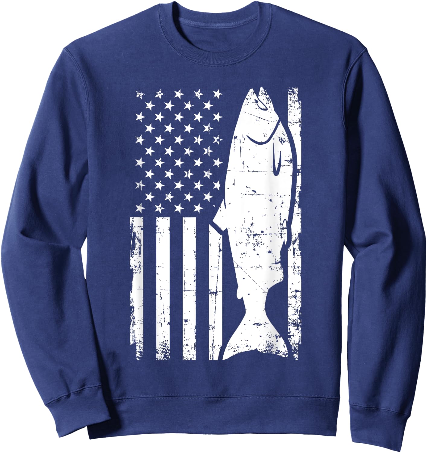 Salmon Fishing USA Sweatshirt - Sweatshirt | Navy