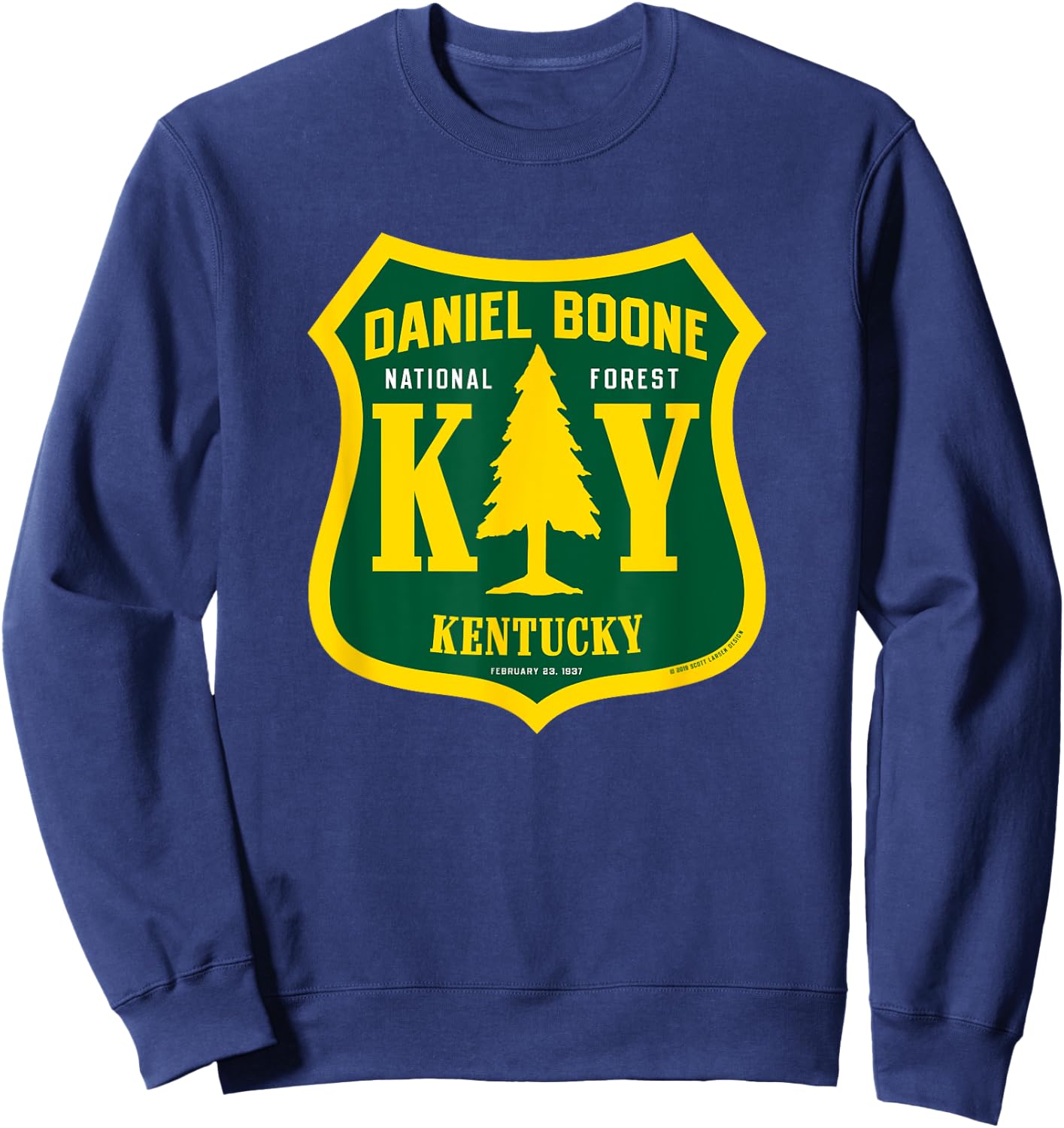 Daniel Boone National Forest Kentucky National Forest Sign Sweatshirt - Sweatshirt | Navy