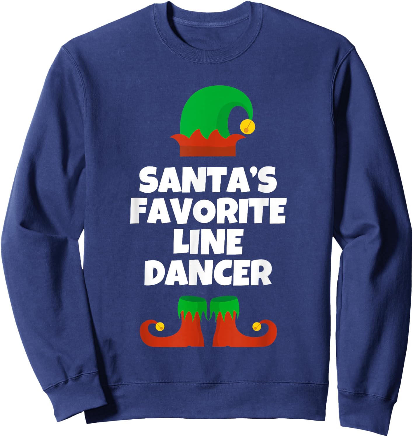 Santas Favorite Line Dancer Christmas Funny Pj Dancing Dance Sweatshirt - Sweatshirt | Navy