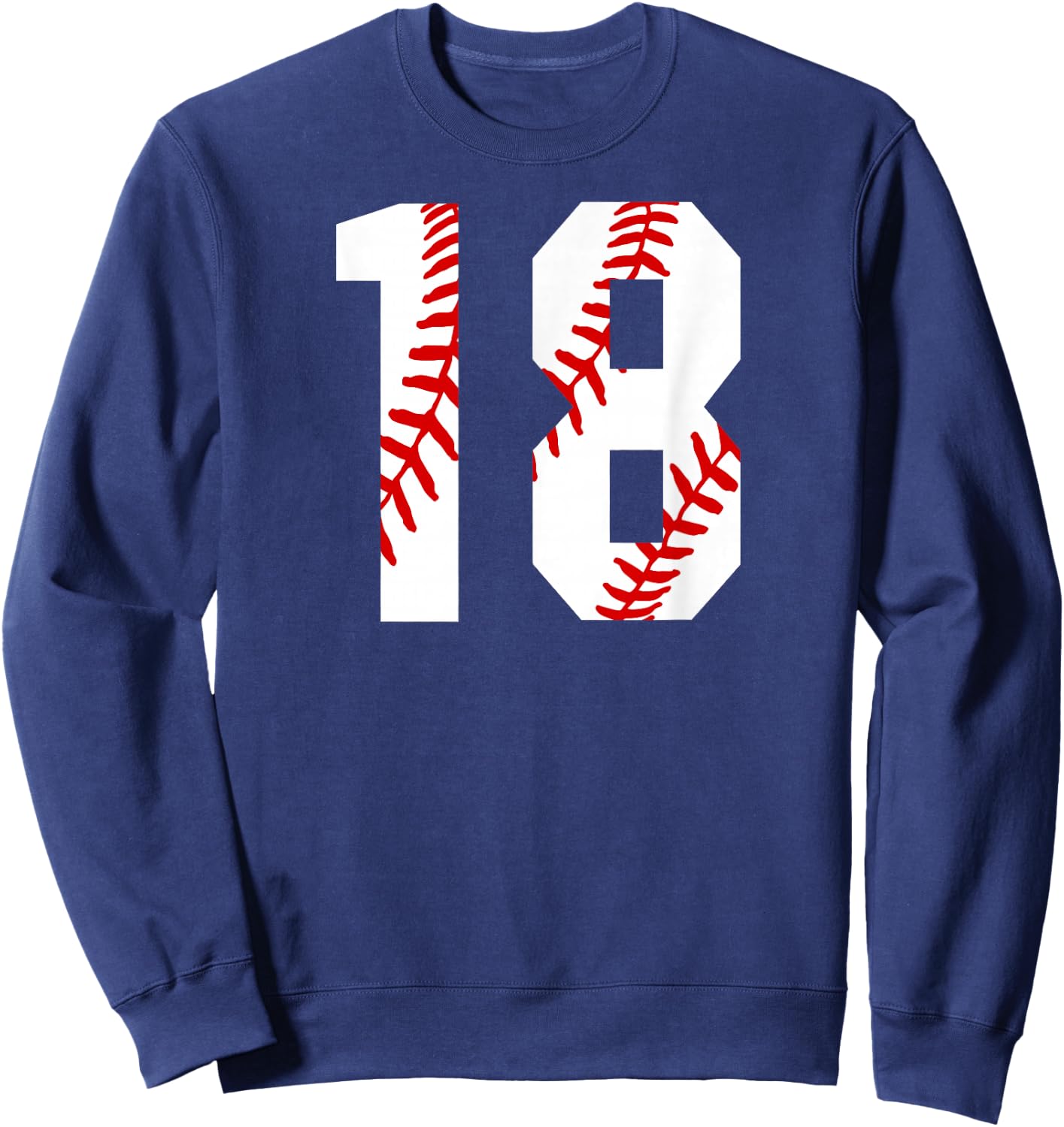 Vintage Baseball Mom #18 Jersey Baseball Player Number 18 Sweatshirt - Sweatshirt | Navy
