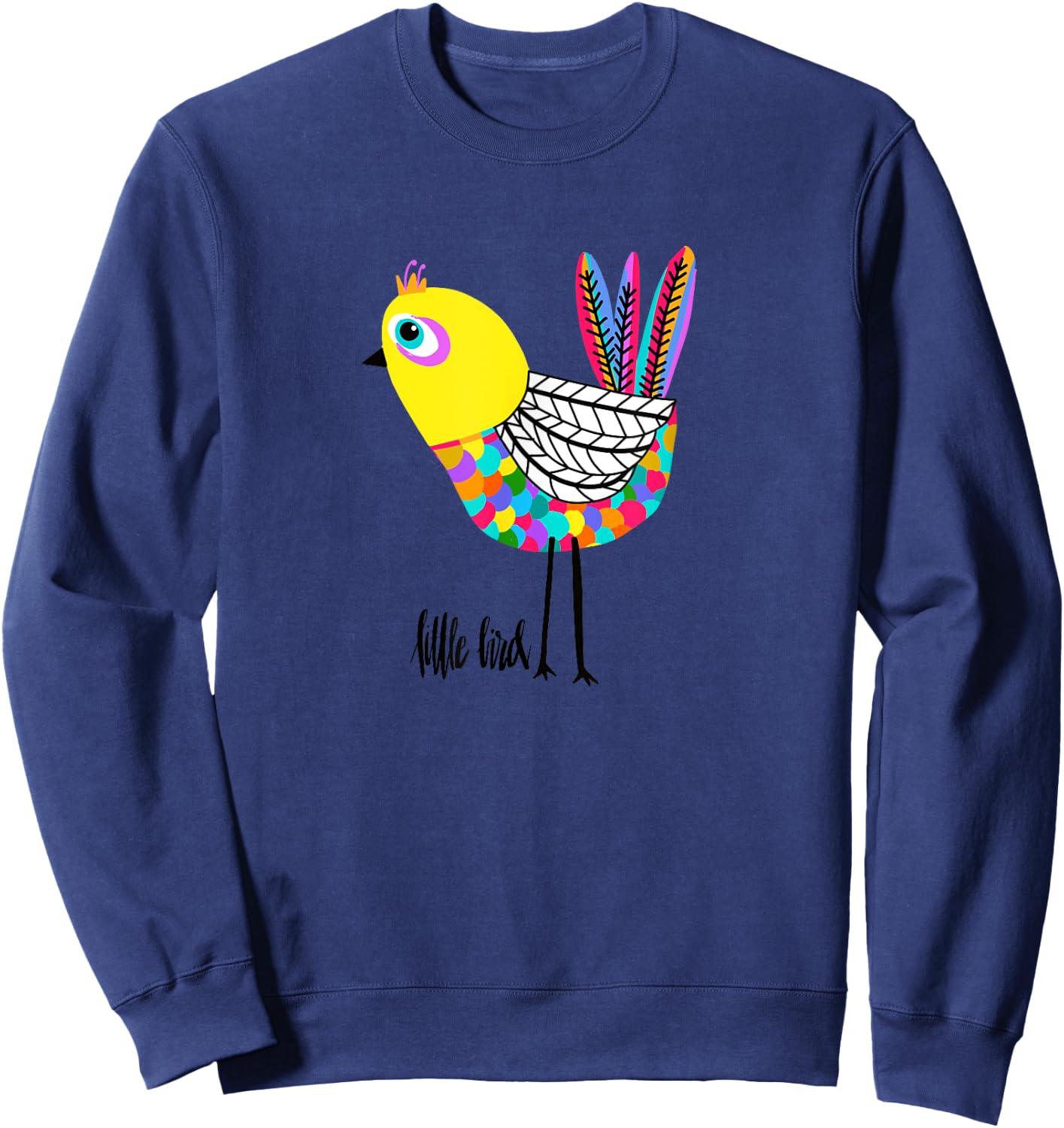 Women and Girls Bird Design is Fun and Cheery Gift Bird Love Sweatshirt - Sweatshirt | Navy
